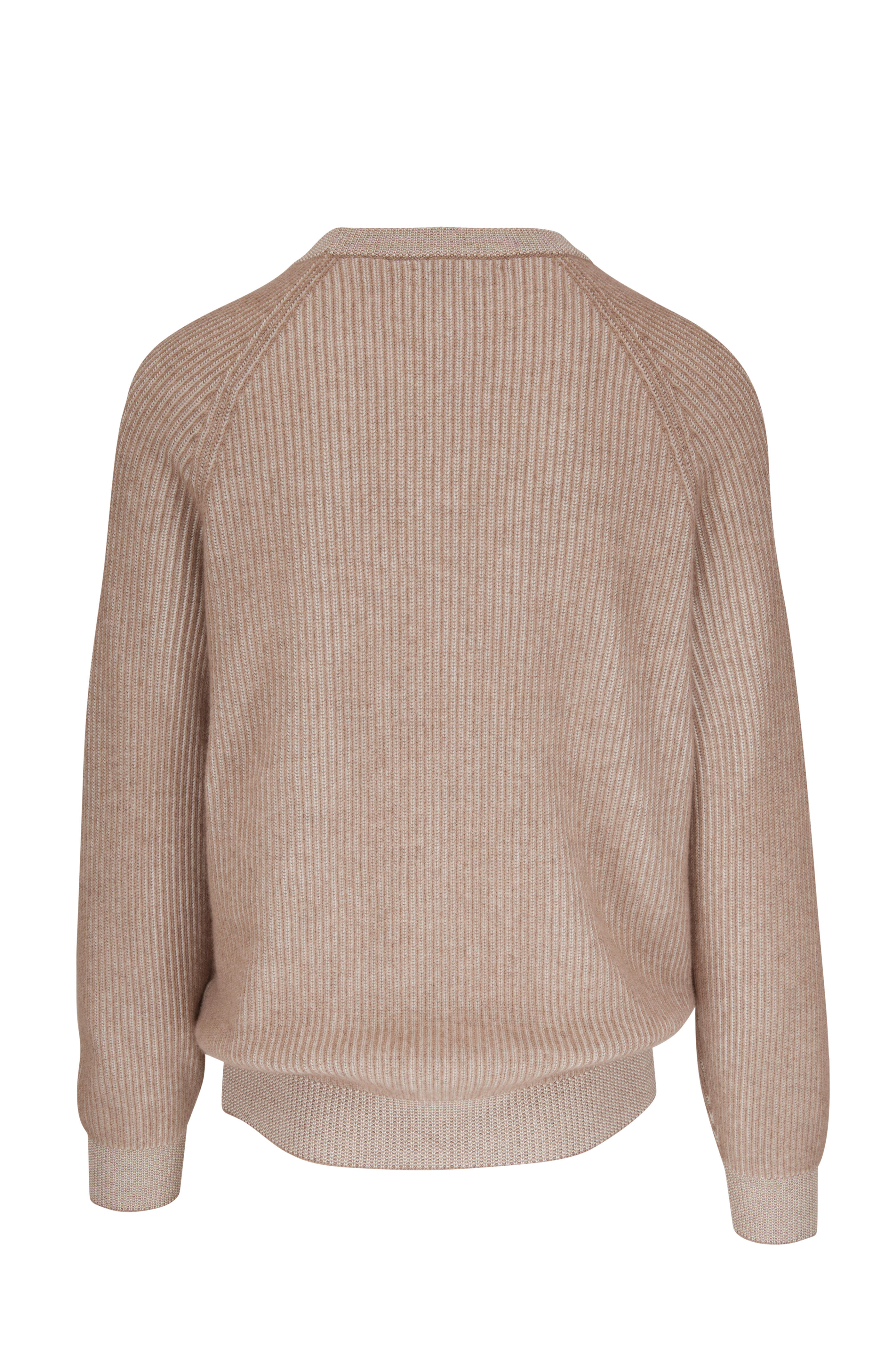 Brunello Cucinelli - Tan Cashmere Raglan Sleeve Sweater