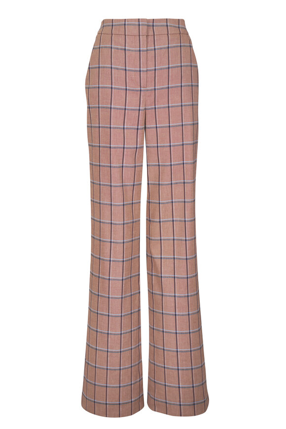 Veronica Beard Tonelli Ochre Multicolor Plaid Wide Leg Pant - view 1