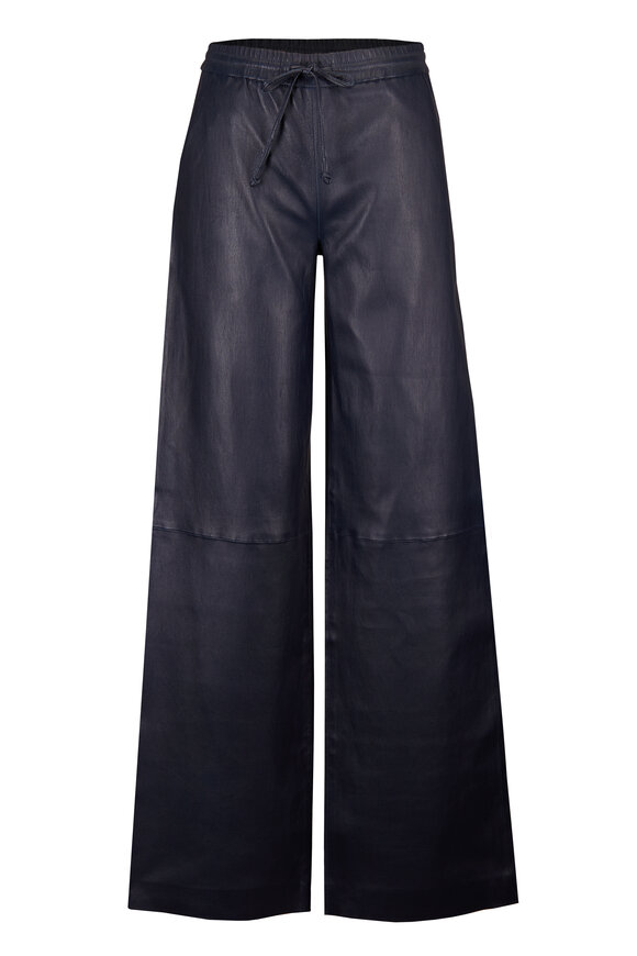SPRWMN Midnight Leather Baggy Athletic Sweatpants - view 1