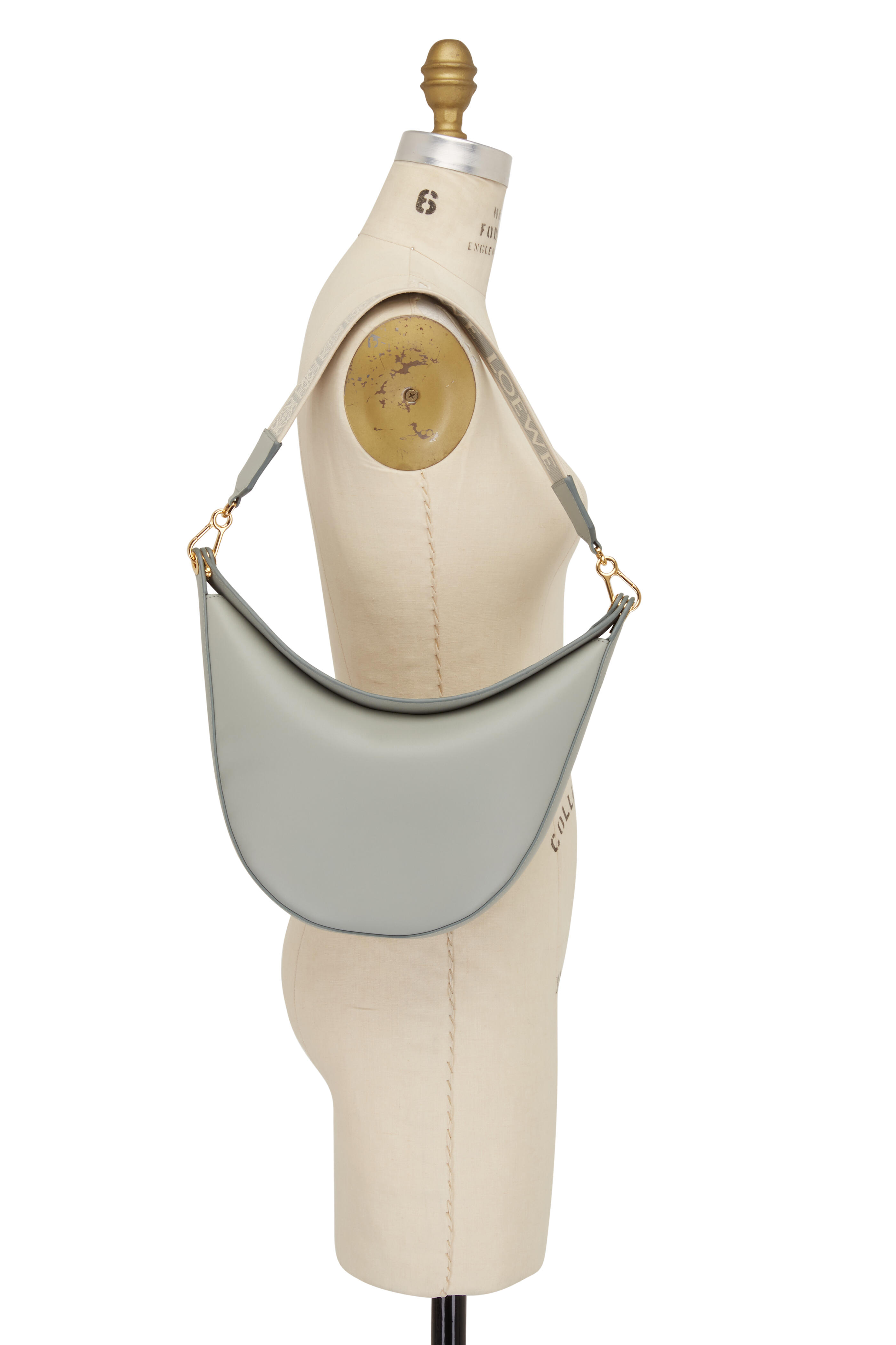 Loewe - Luna Light Gray Leather Hobo Bag
