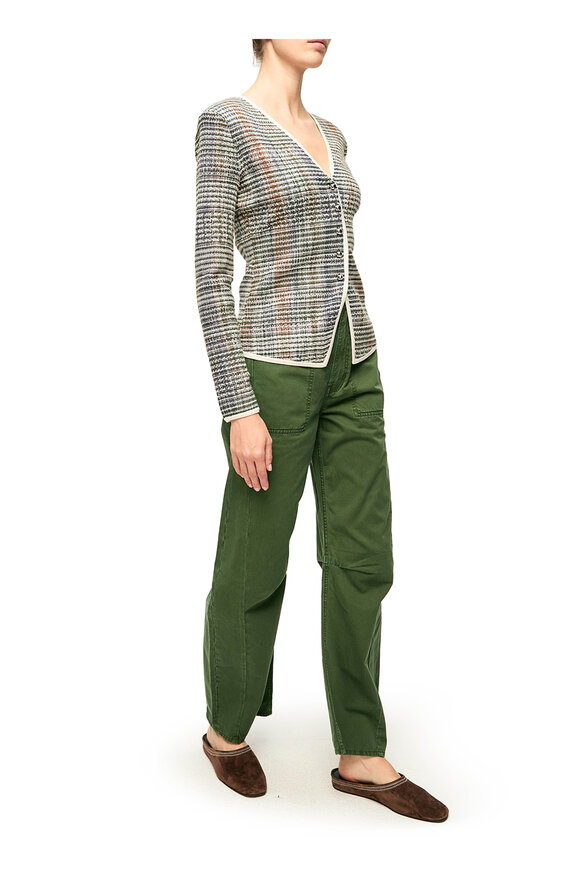 Veronica Beard Nadialine Dark Hunter Green Multicolor Knit Jacket - view 4