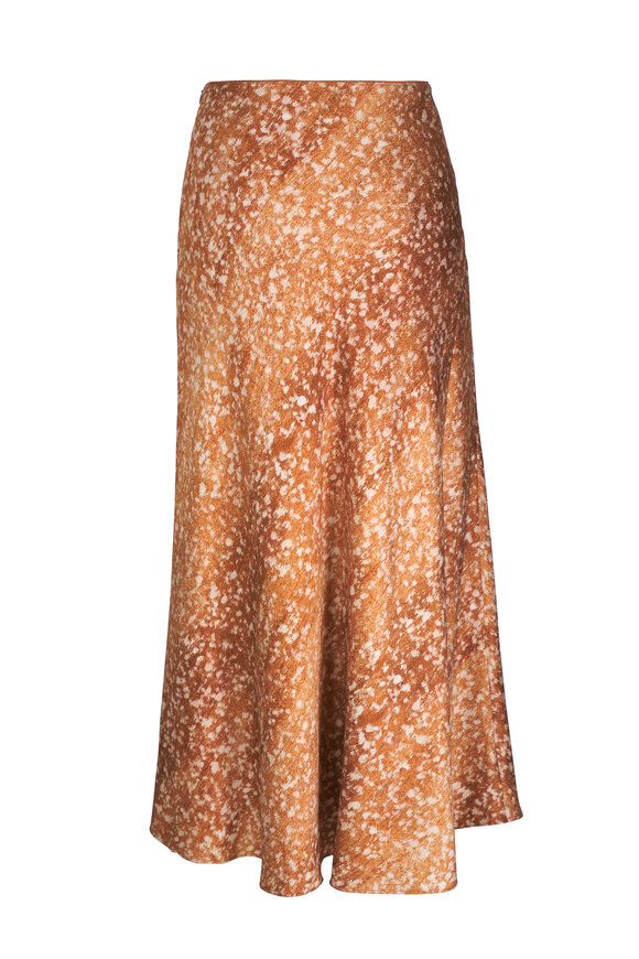 Lafayette 148 New York - Bias Cut Camel Flared Silk Maxi Skirt 