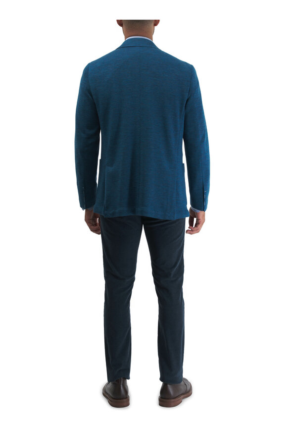 Maurizio Baldassari - Teal Knit Wool Jersey Sportcoat