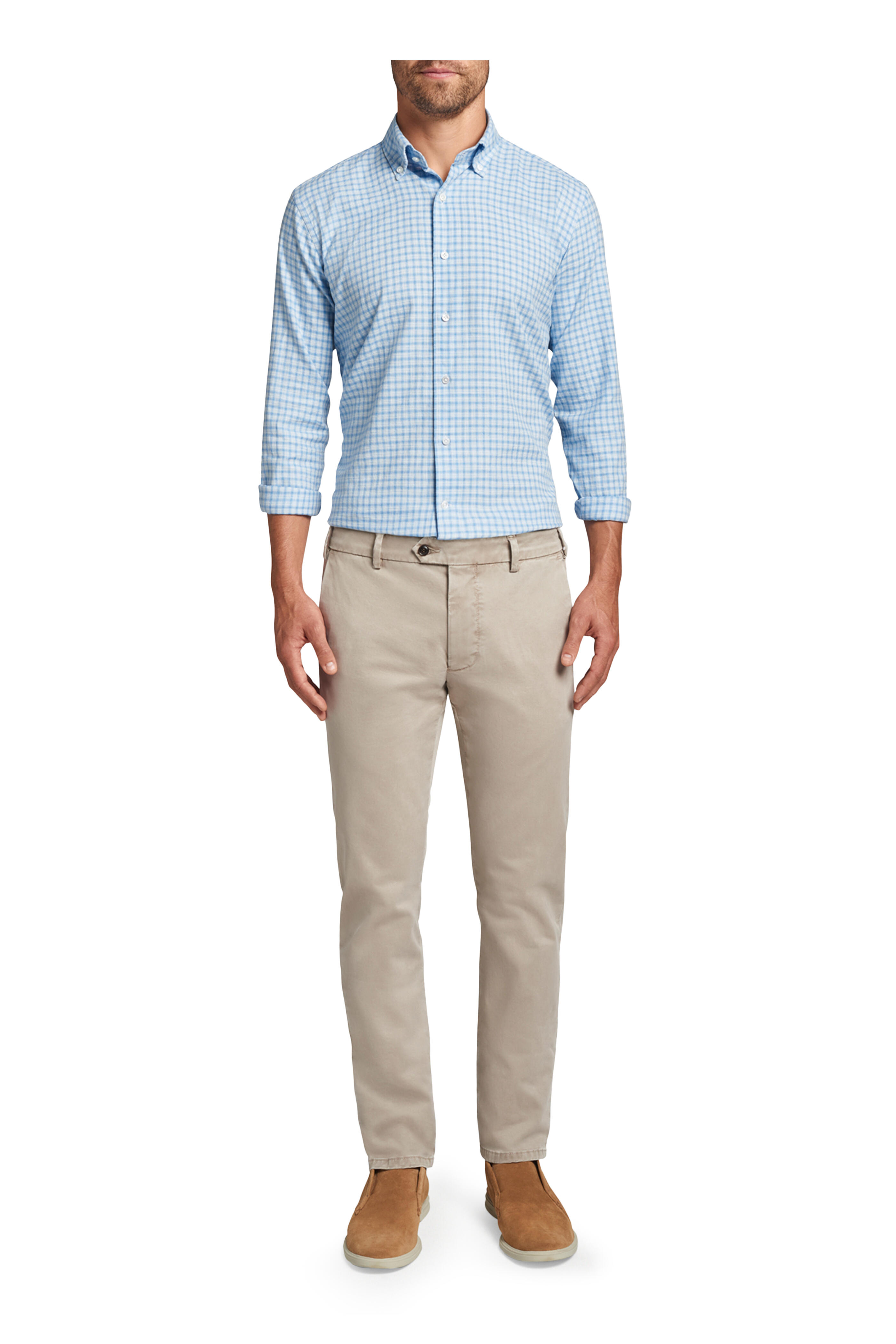 Peter Millar - Blue Cielo Cone Shell Check Cotton Sport Shirt