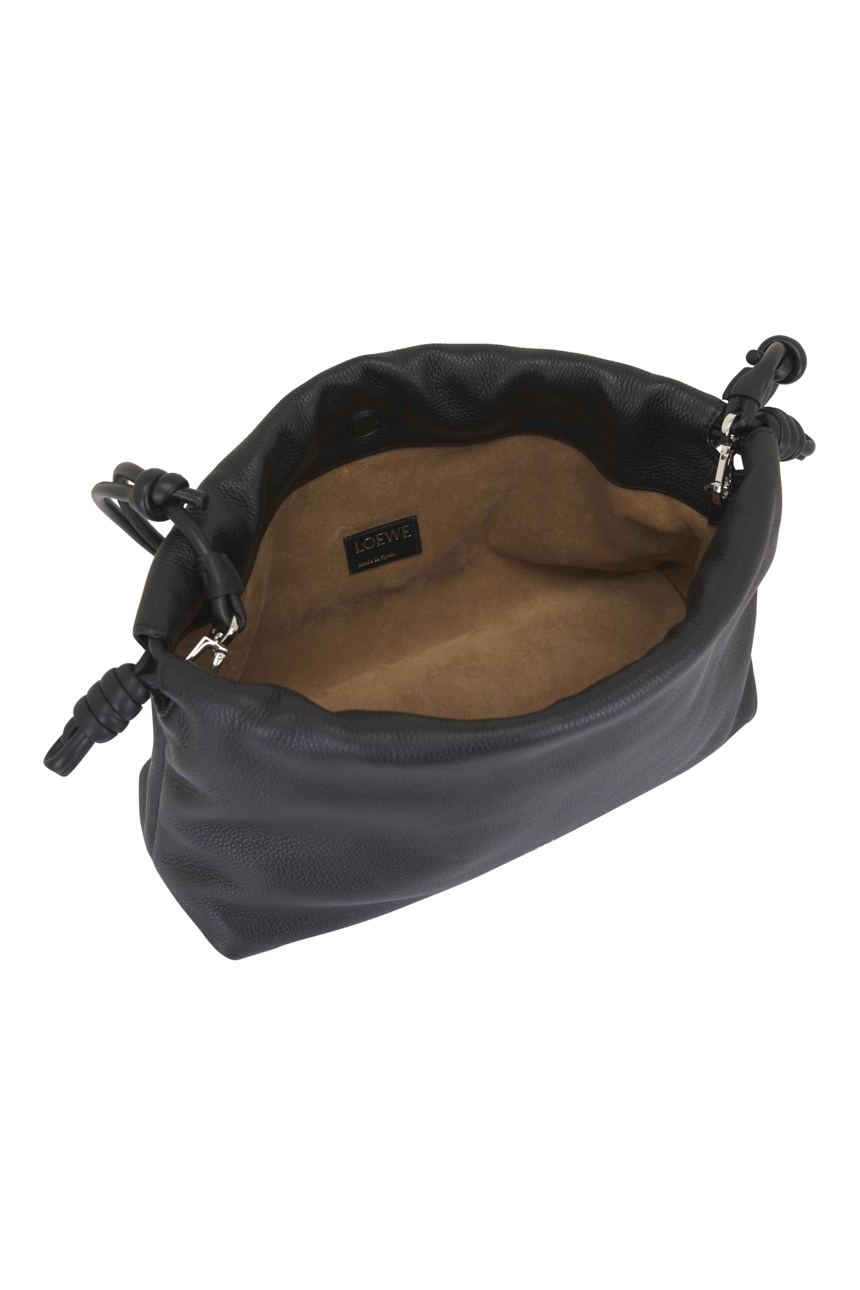 Loewe - Medium Flamenco Black Fine Grained Leather Clutch