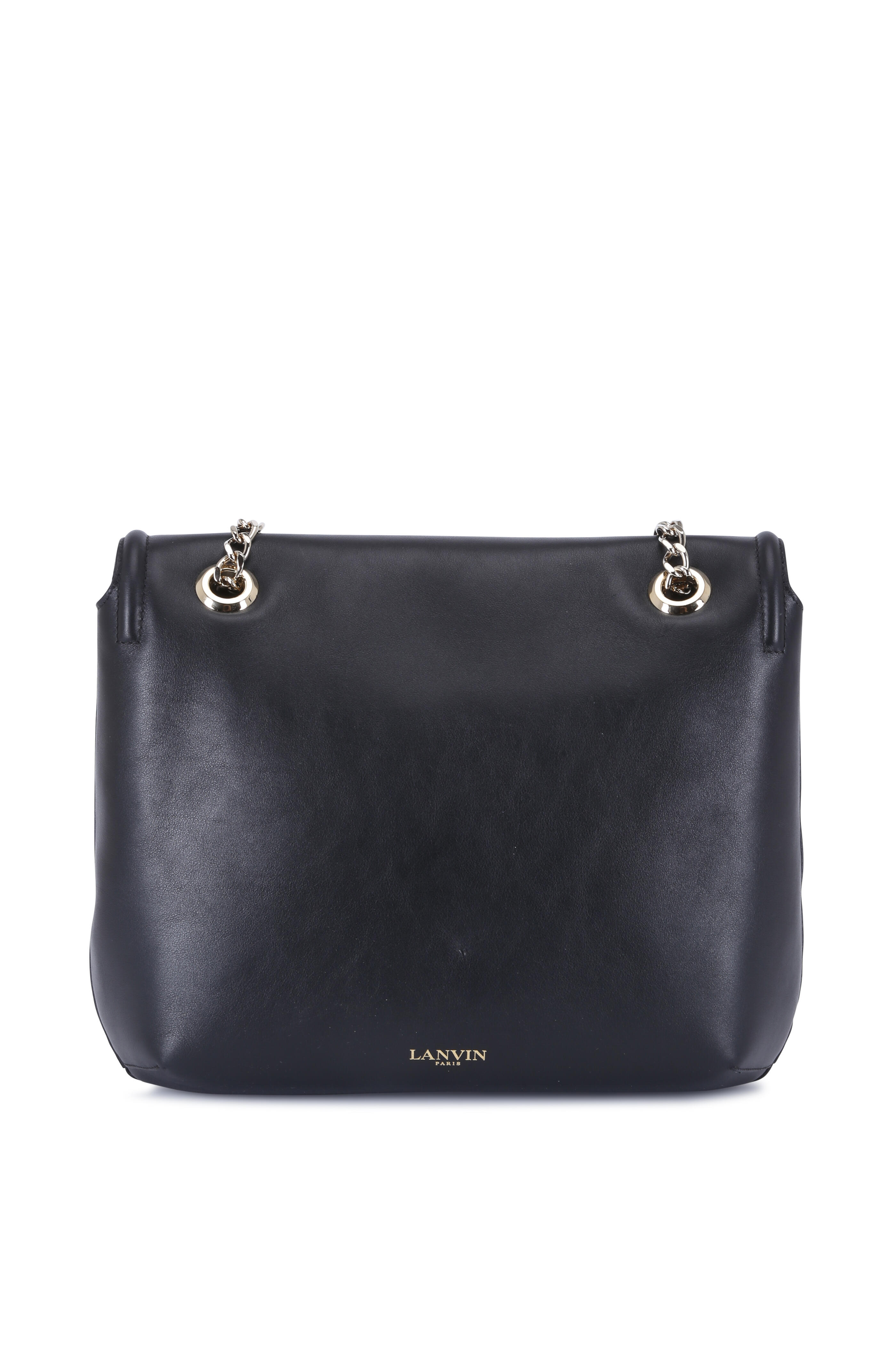 Lanvin - Happy Black Leather Medium Flap Shoulder Bag