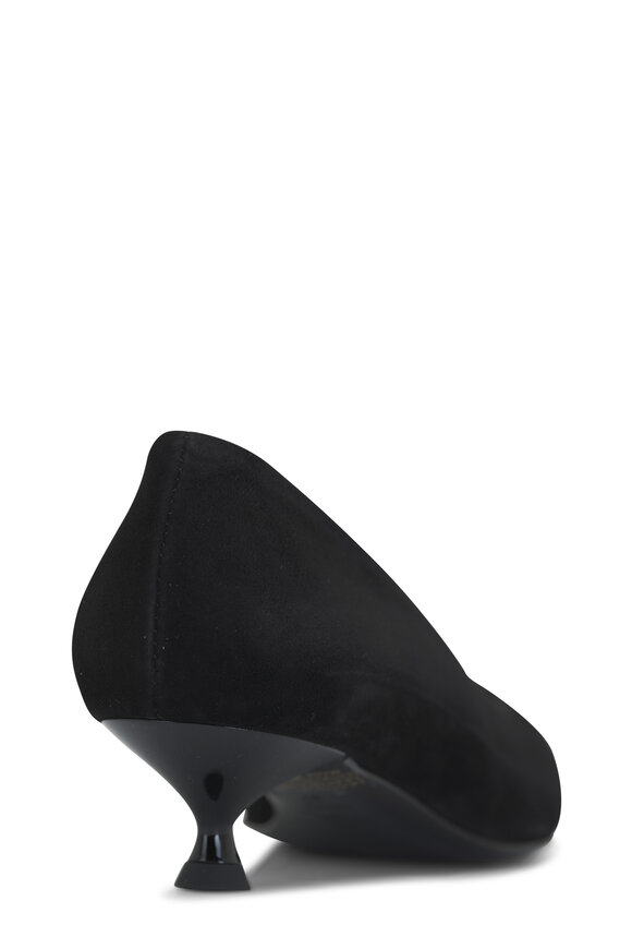 AGL - Lenor Black Suede Kitten Heel 