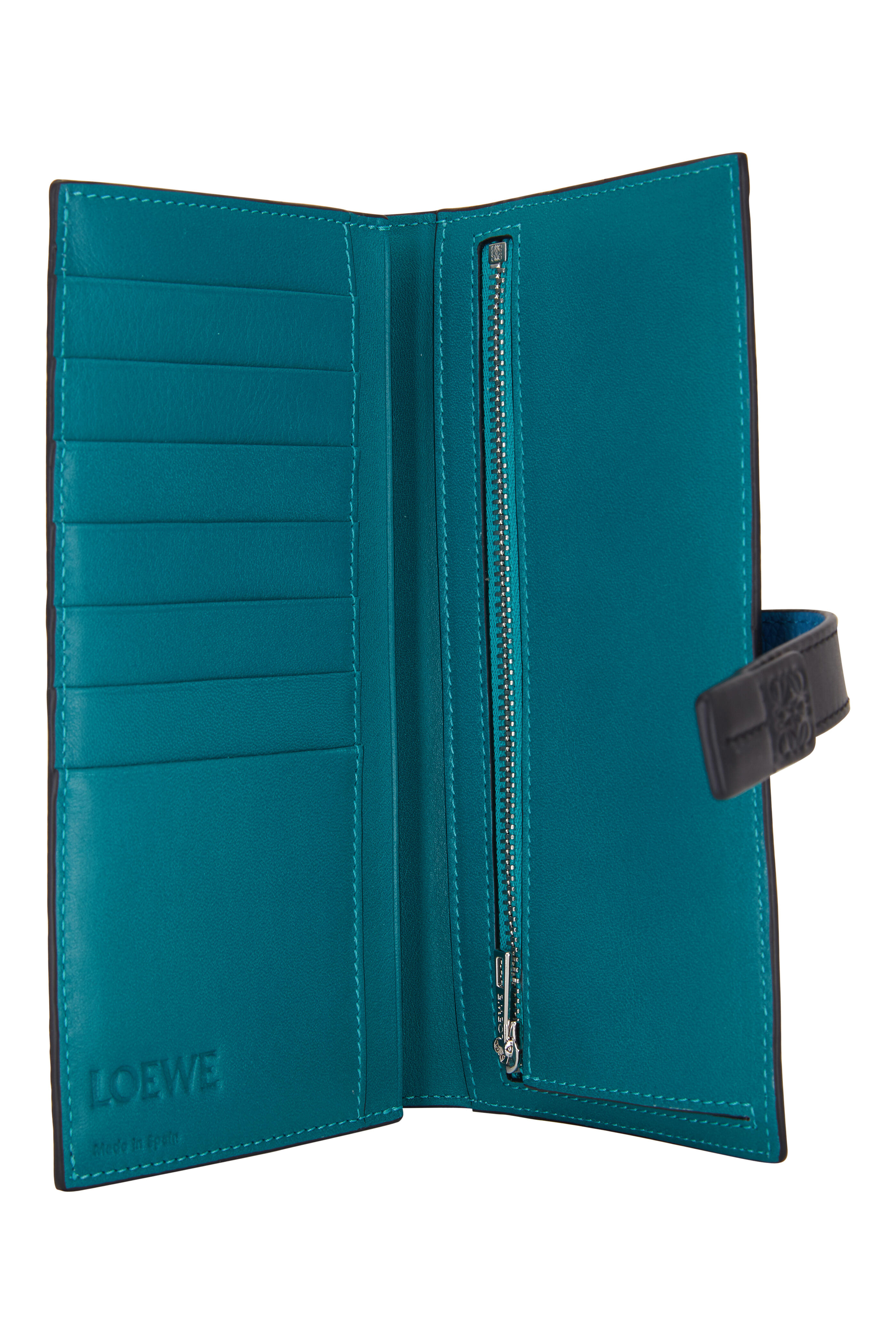 Loewe - Dark Lagoon Grained Leather Large Vertical Wallet