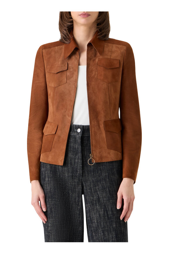 Akris Punto Hazel Suede Point Collar Jacket - view 2