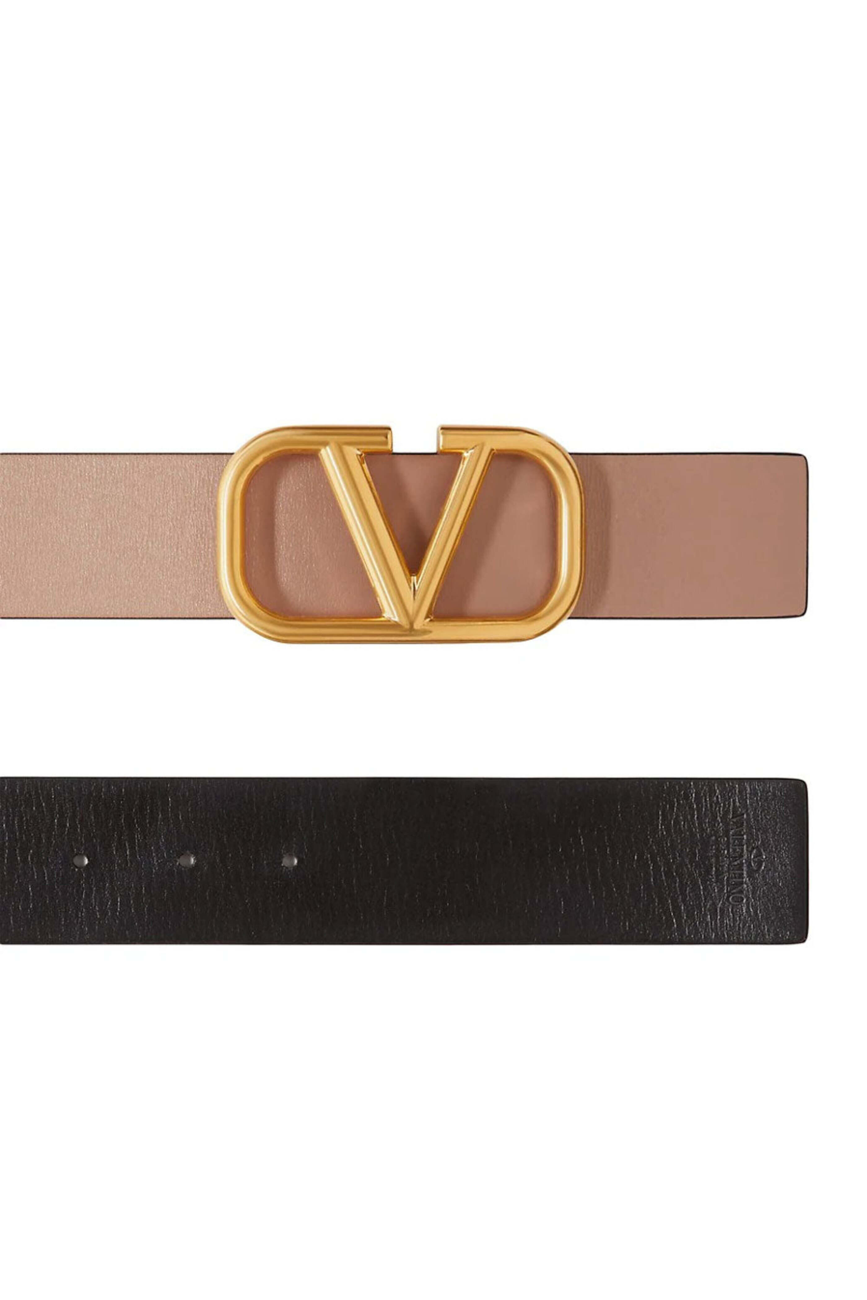 Valentino Garavani - V-Logo Reversible Belt in Smokey Beige and Black