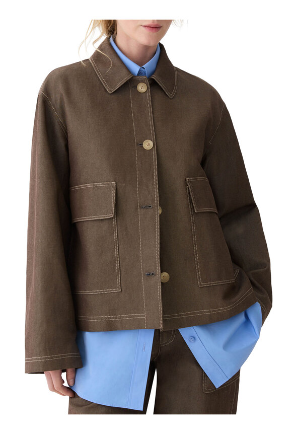 Lafayette 148 New York Root Cotton & Linen Twill Workwear Jacket - view 2