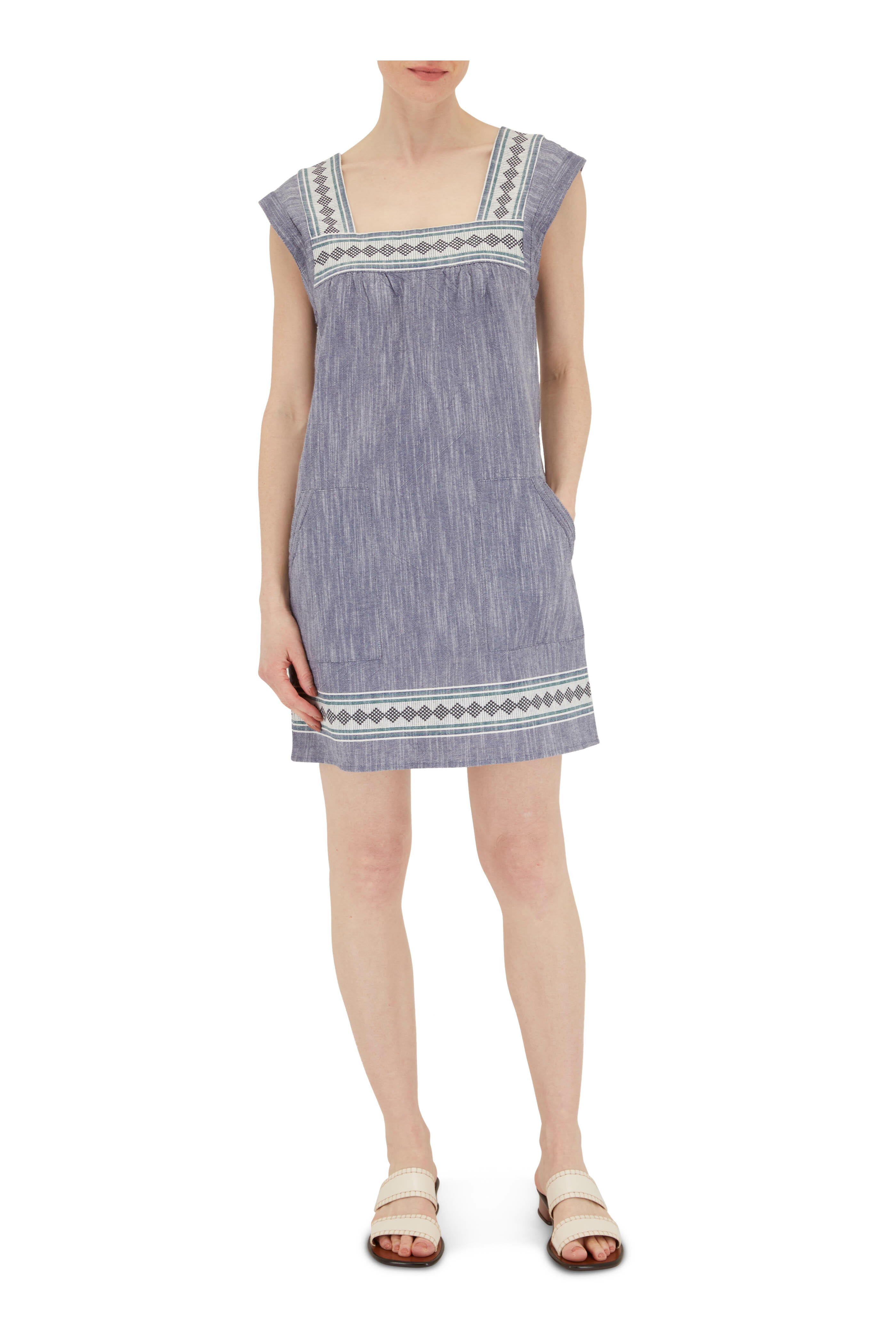 Faherty Brand - Hailee Navy Jacquard Mini Dress