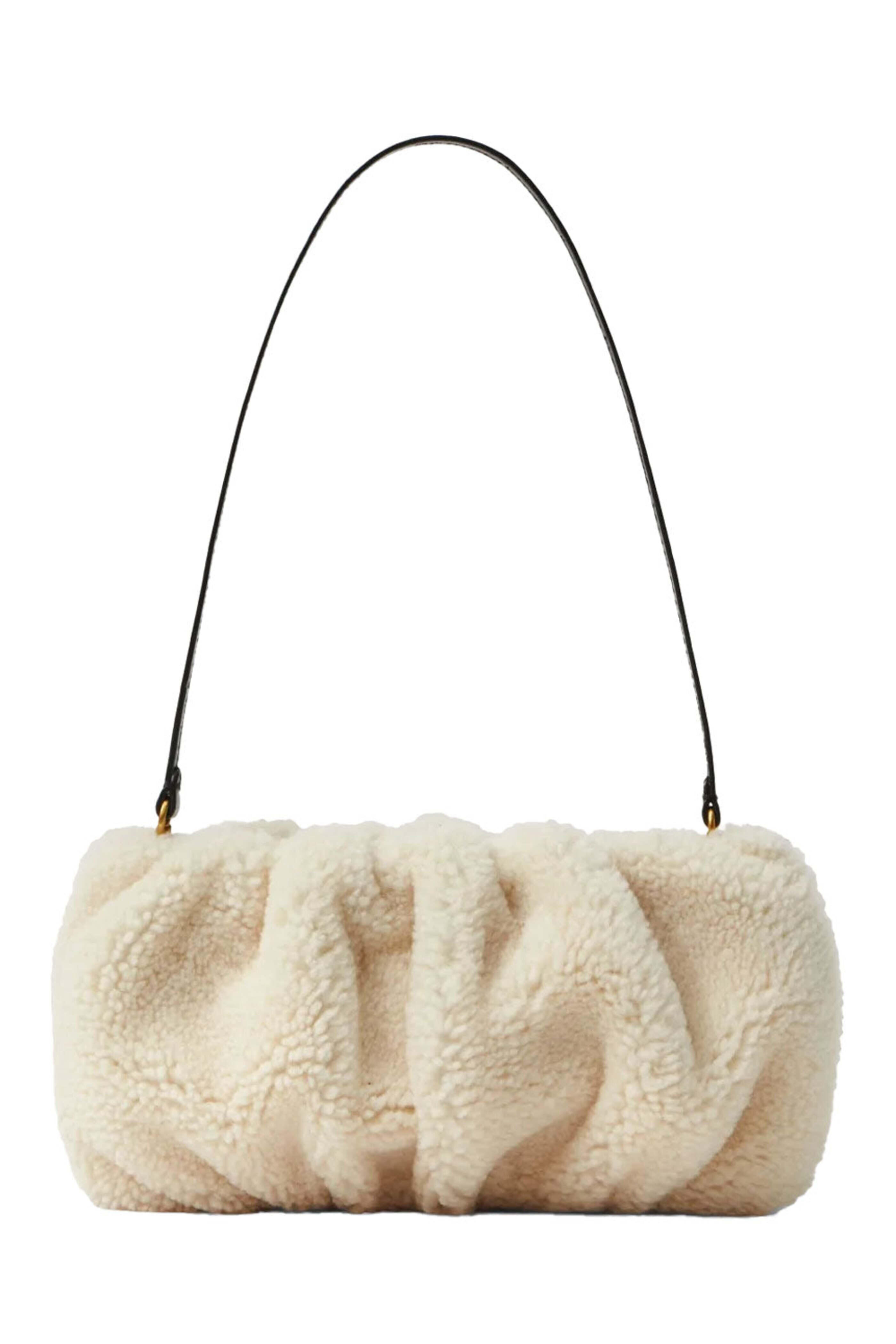 Staud - Bean Shearling Convertible Bag Cream