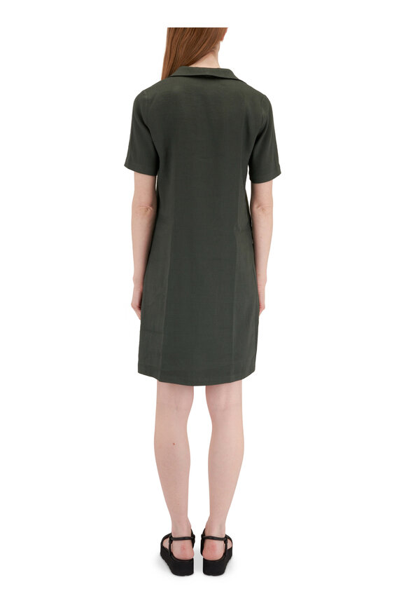 Peter Cohen - Paola Green Stretch Linen Collared Shirt Dress 