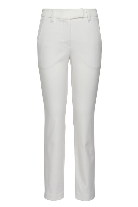 Brunello Cucinelli Chalk Cotton Skinny Pant - view 1
