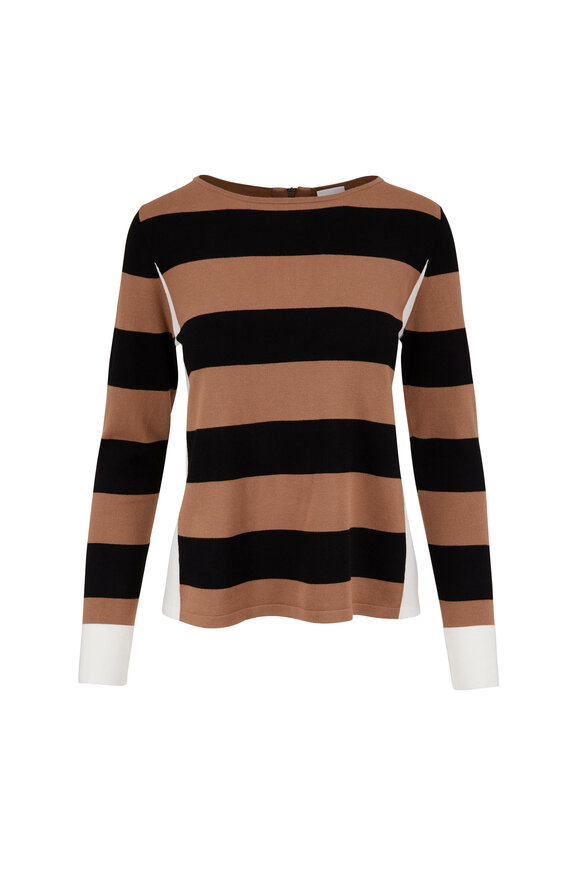 Bogner - Ellinor Black & Camel Stripe Knit Top