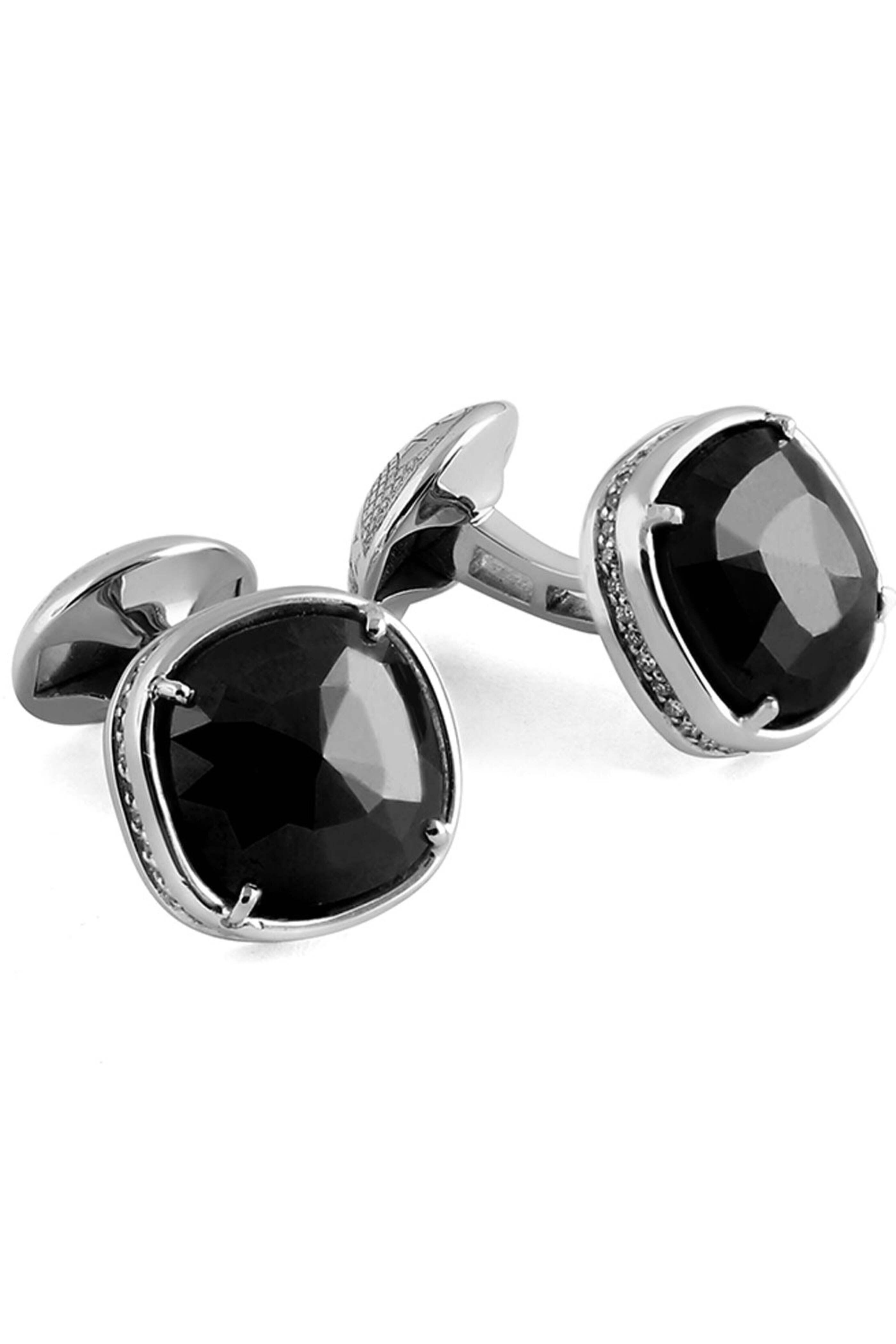 Tateossian - Black Diamond Facet Square Cufflinks