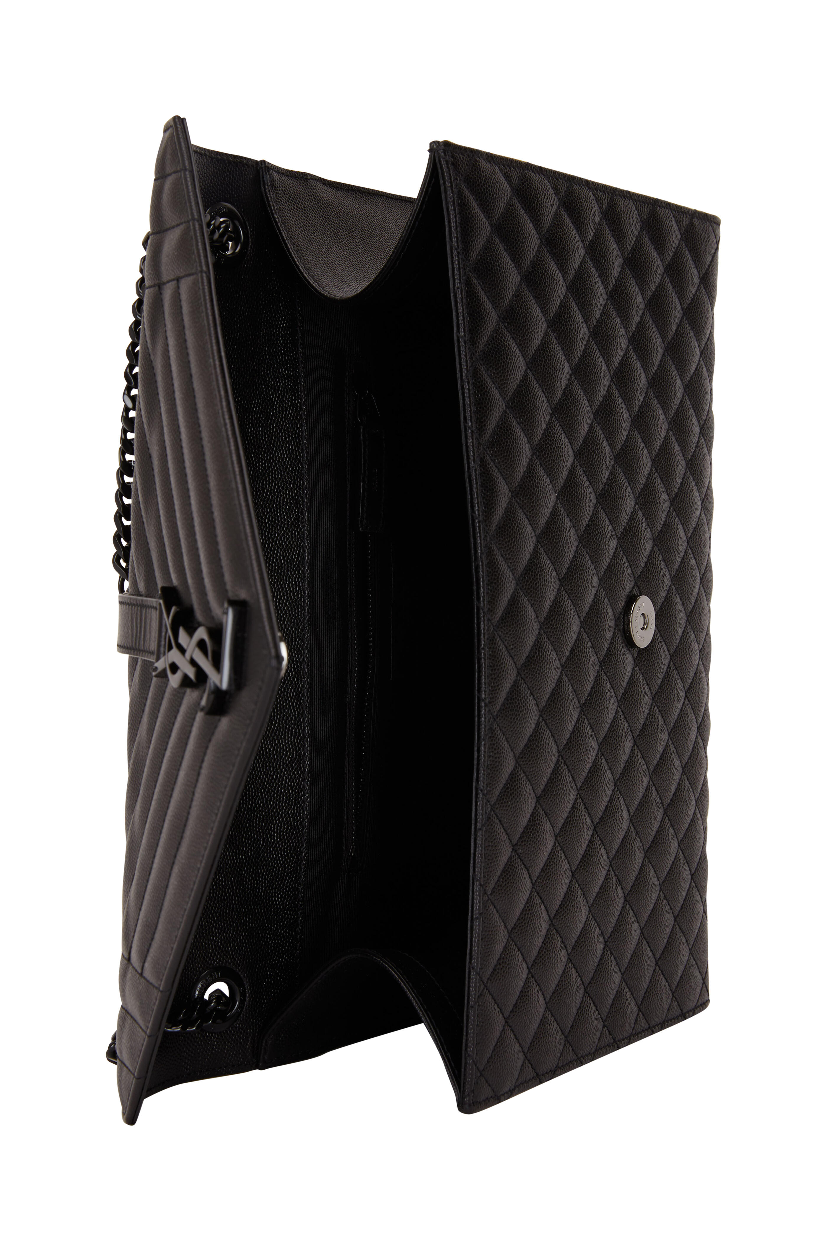 Saint Laurent - Monogram Black Leather Large Satchel