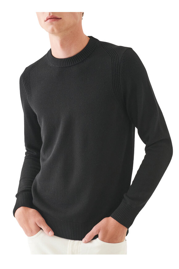 Patrick Assaraf - Black Merino Wool Crewneck Sweater