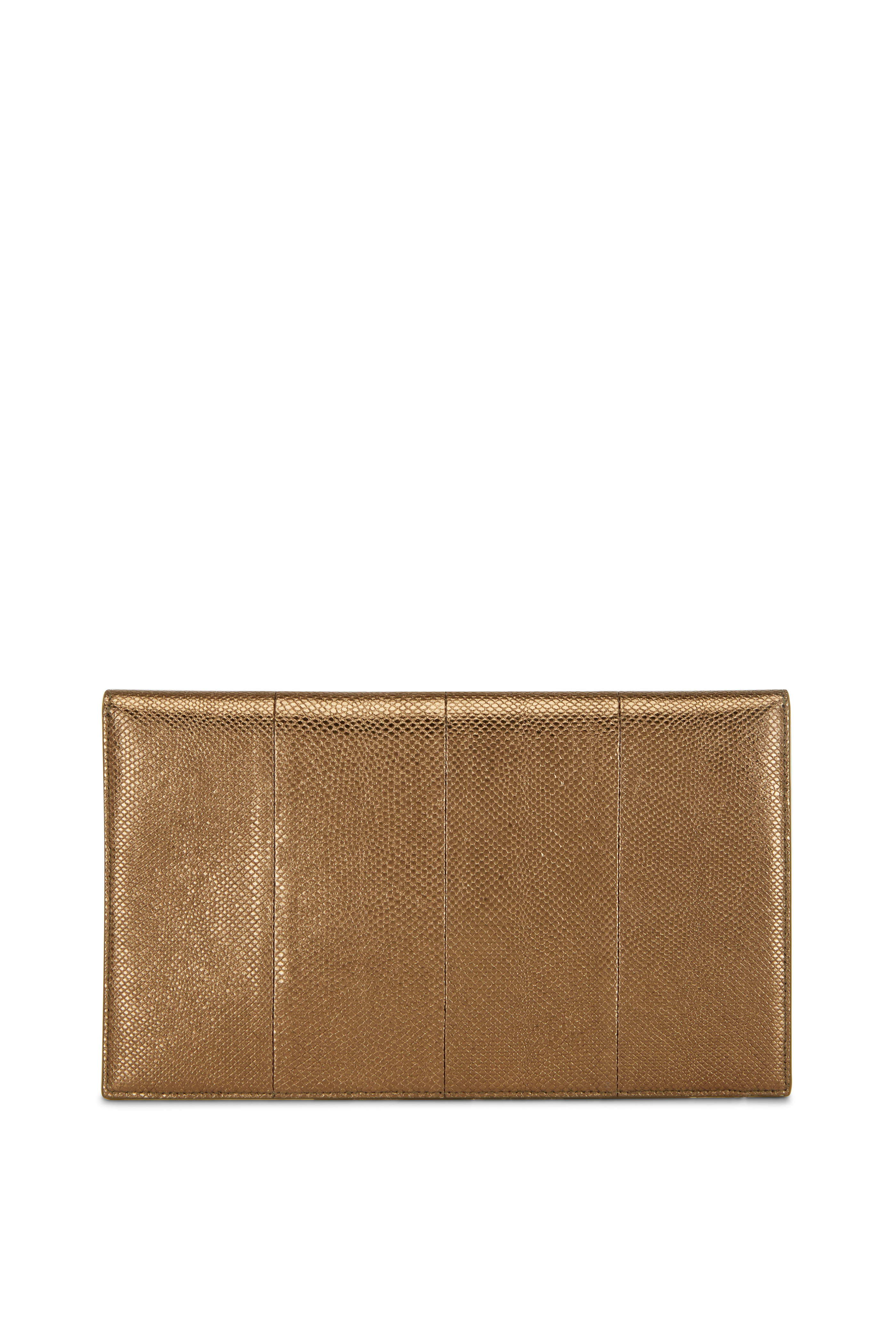 Saint Laurent Gold, Metallic Serpent Cassandre Clutch Medium