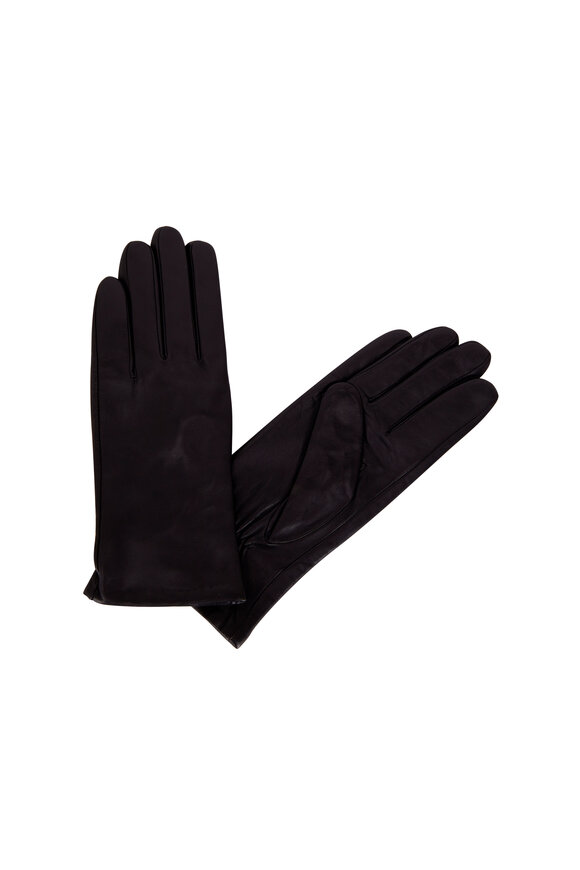 Viktoria Stass Black Leather & Cashmere Gloves