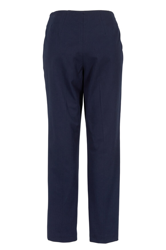 Brunello Cucinelli - Navy Blue Stretch Cotton Ankle Pant