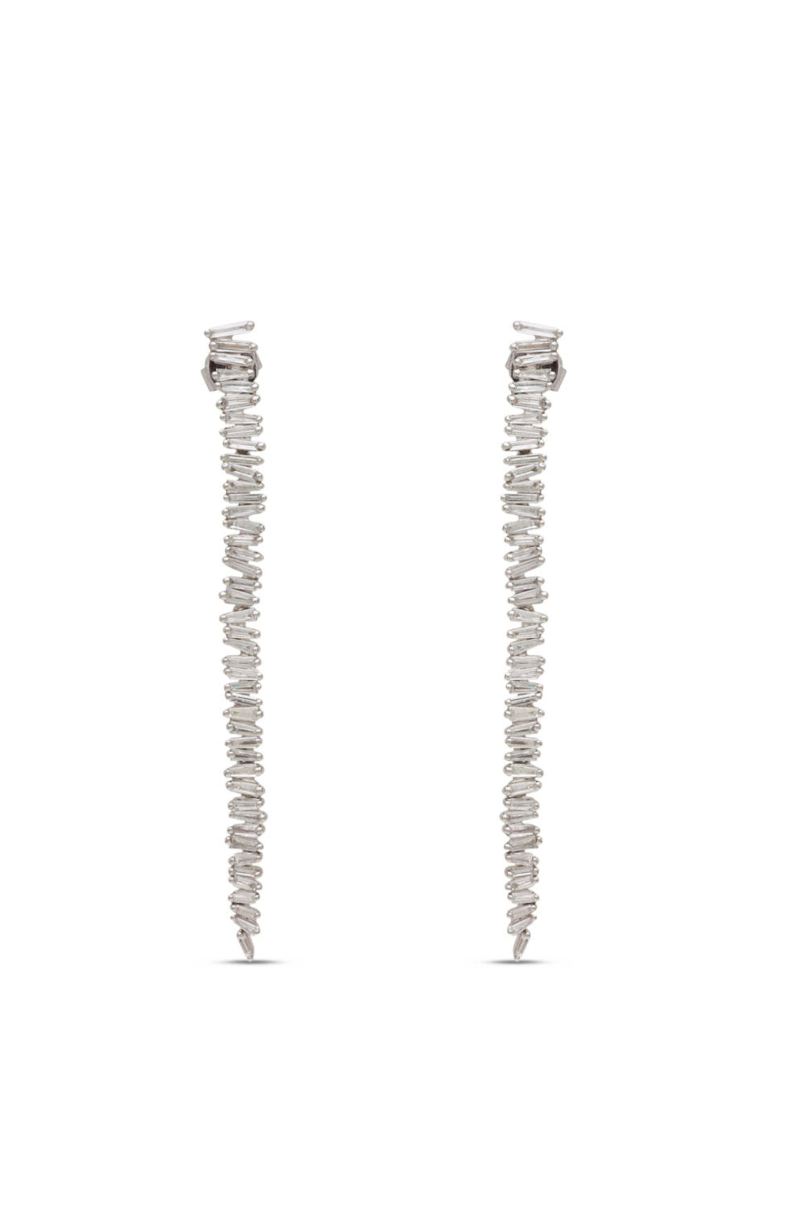 Kai Linz - Baguette Diamond Long Edge Earrings
