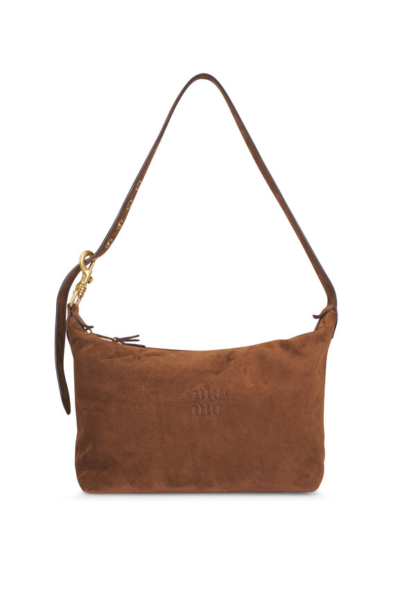 Miu Miu Small Camoscio Cocoa Brown Suede Shoulder Bag - view 1
