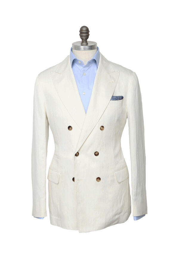 Brunello Cucinelli Off White Double Breasted Sportcoat - view 2