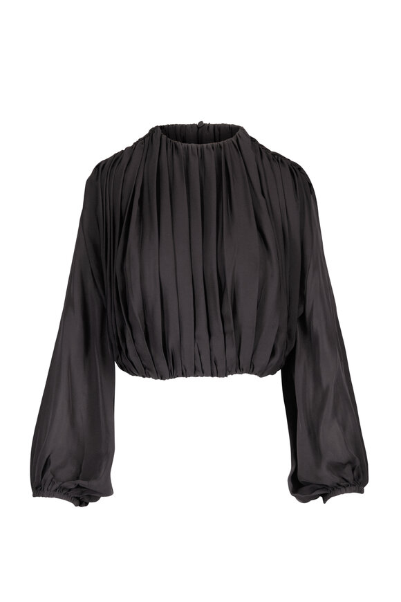 Simkhai Frida Black Silk Georgette Top - view 1