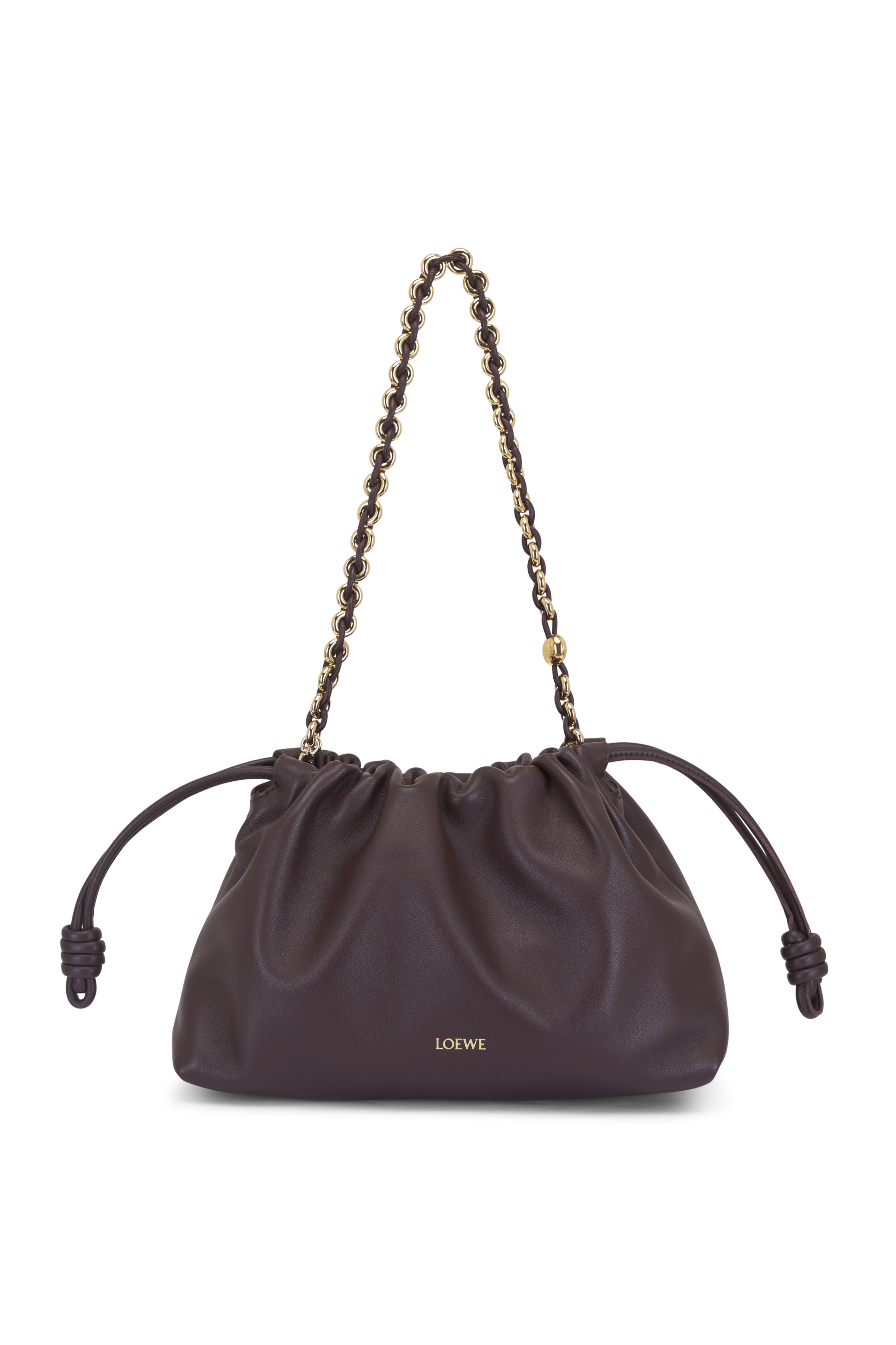 Loewe - Medium Flamenco Dark Brownie Leather Clutch - view 5