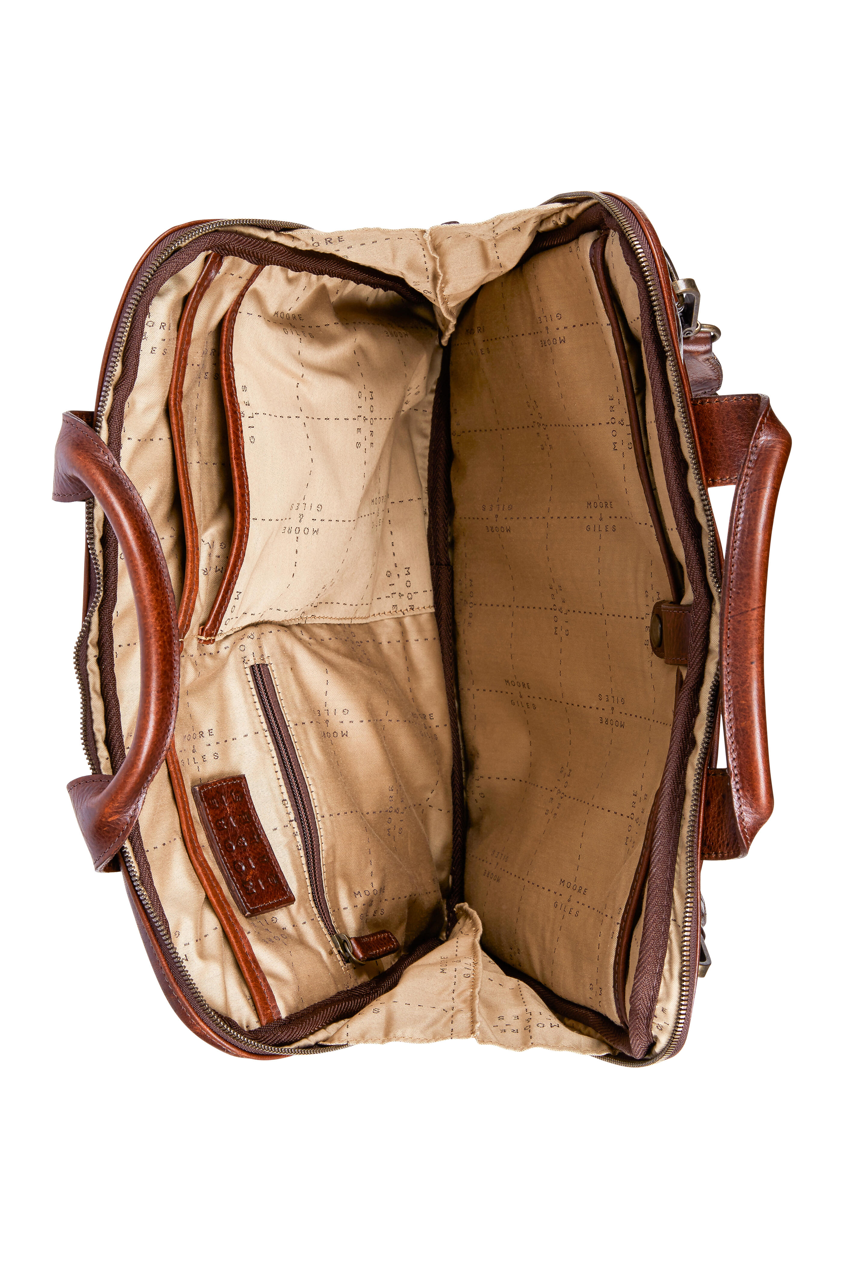 Moore & Giles Jay Titan Milled Brown Briefcase