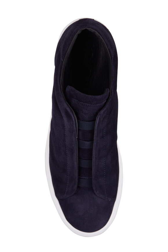 To Boot New York - Navy Blue Suede Slip-On Sneaker 