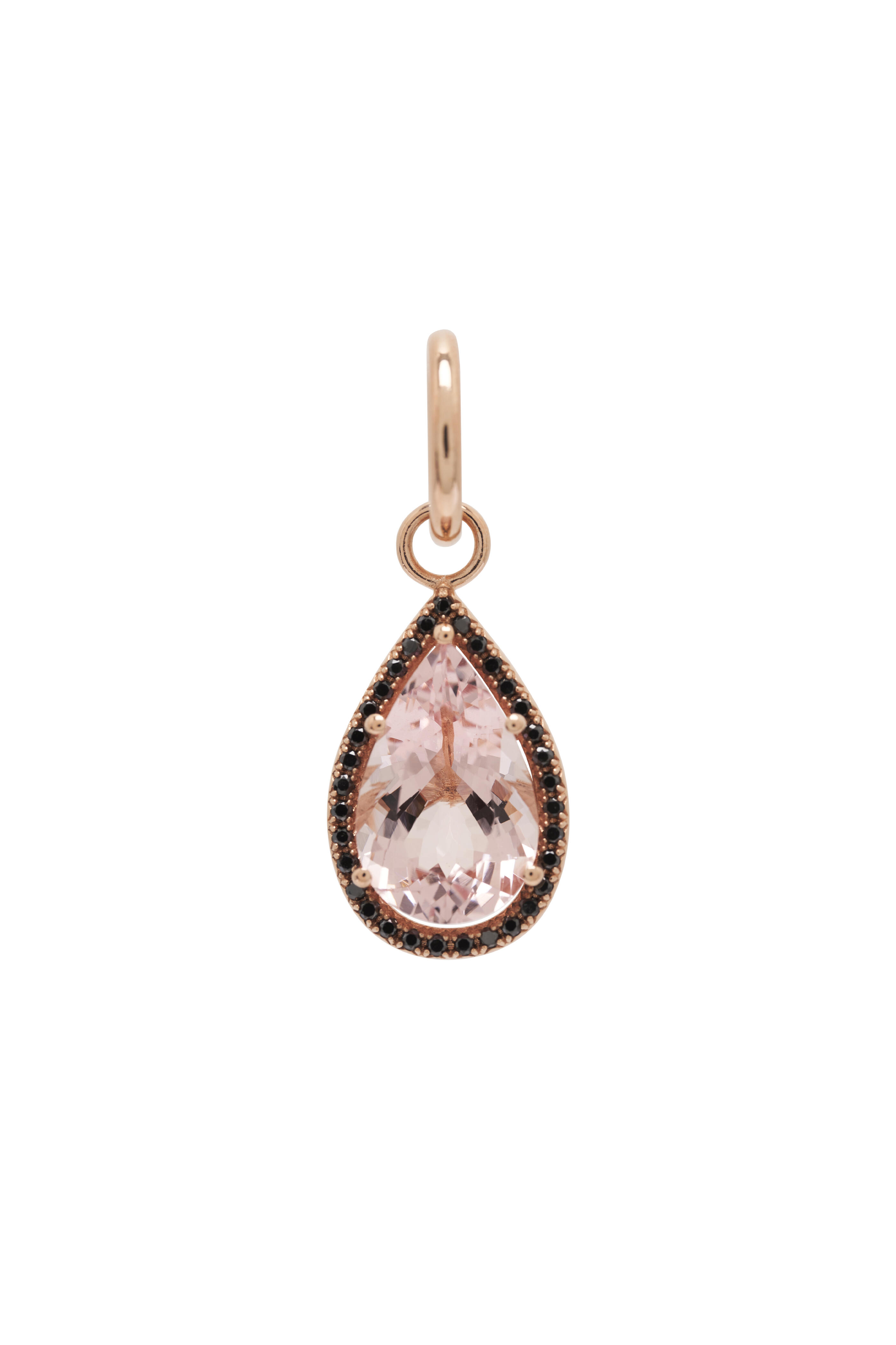 Genevieve Lau - 14k Yellow Gold Morganite & Black Diamond Charm