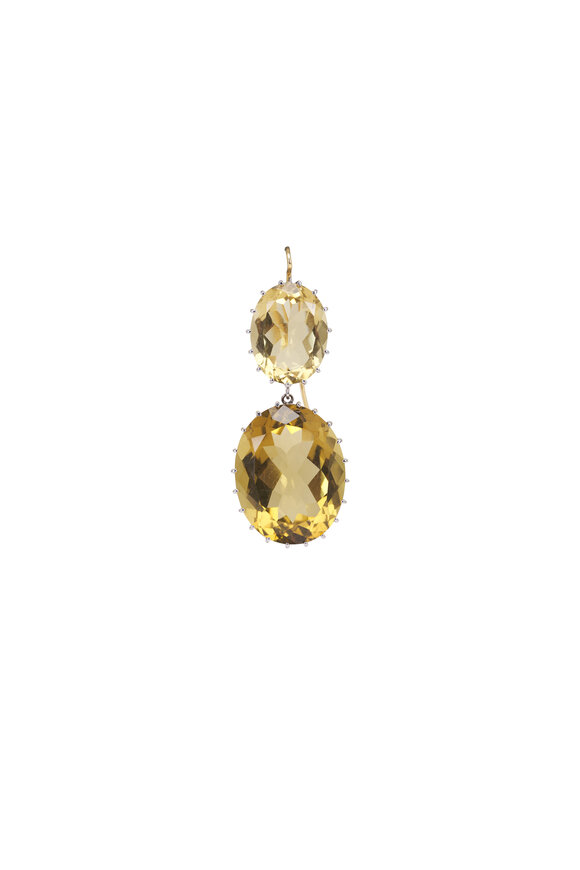 Renee Lewis 18k White Gold Citrine Quartz Earring - view 2