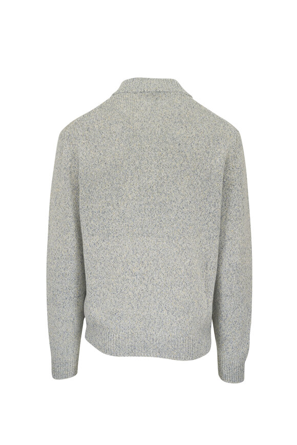 Maurizio Baldassari Beige Linen & Cashmere Quarter Zip Sweater - view 3