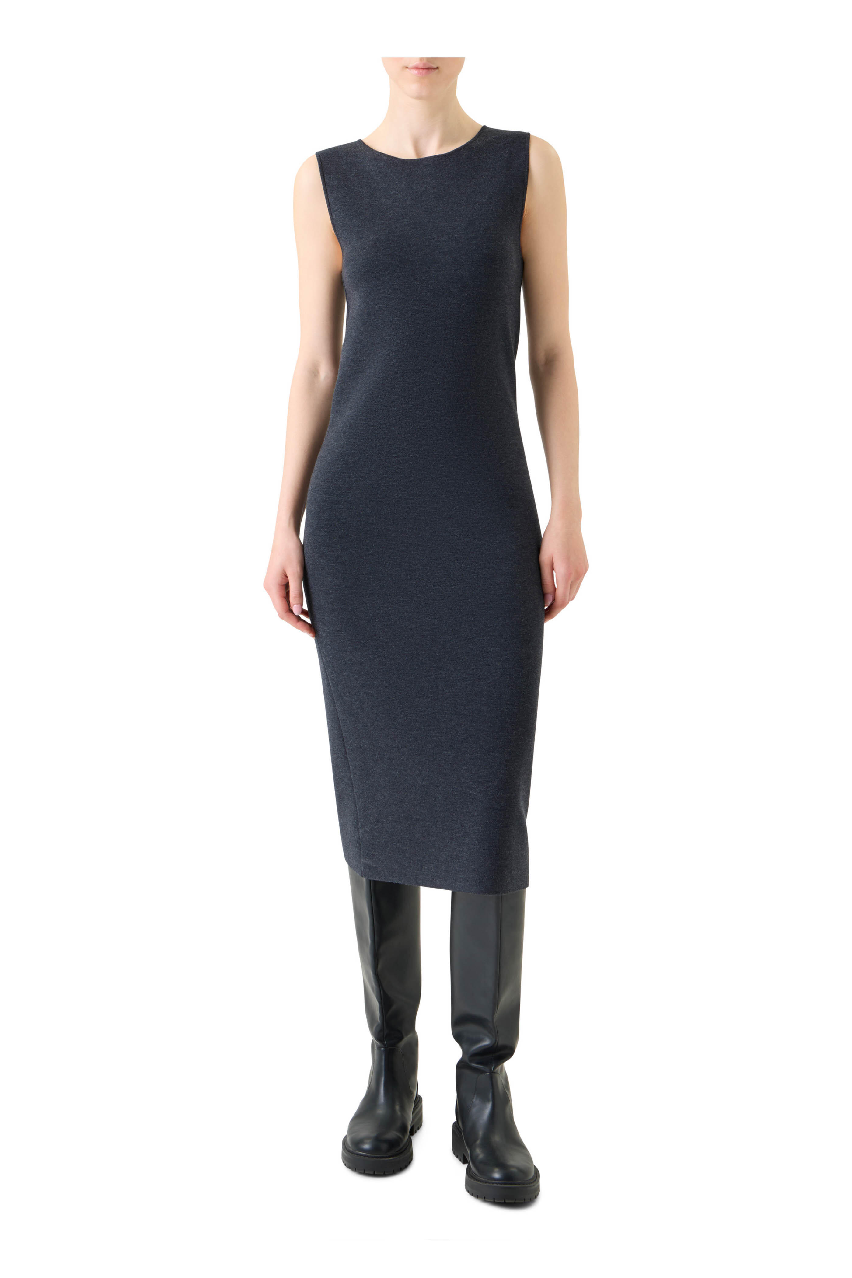 Akris Punto - Charcoal Gray Tube Milano Knit Dress