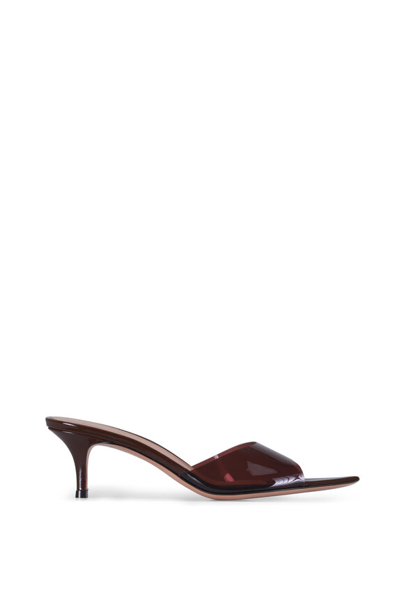 Gianvito Rossi Elle Brown Plexi Sandal, 55mm - view 3