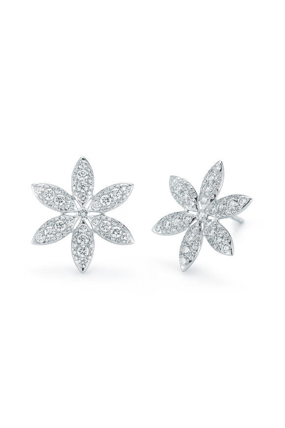 Kwiat - White Gold Diamond Pinwheel Stud Earrings