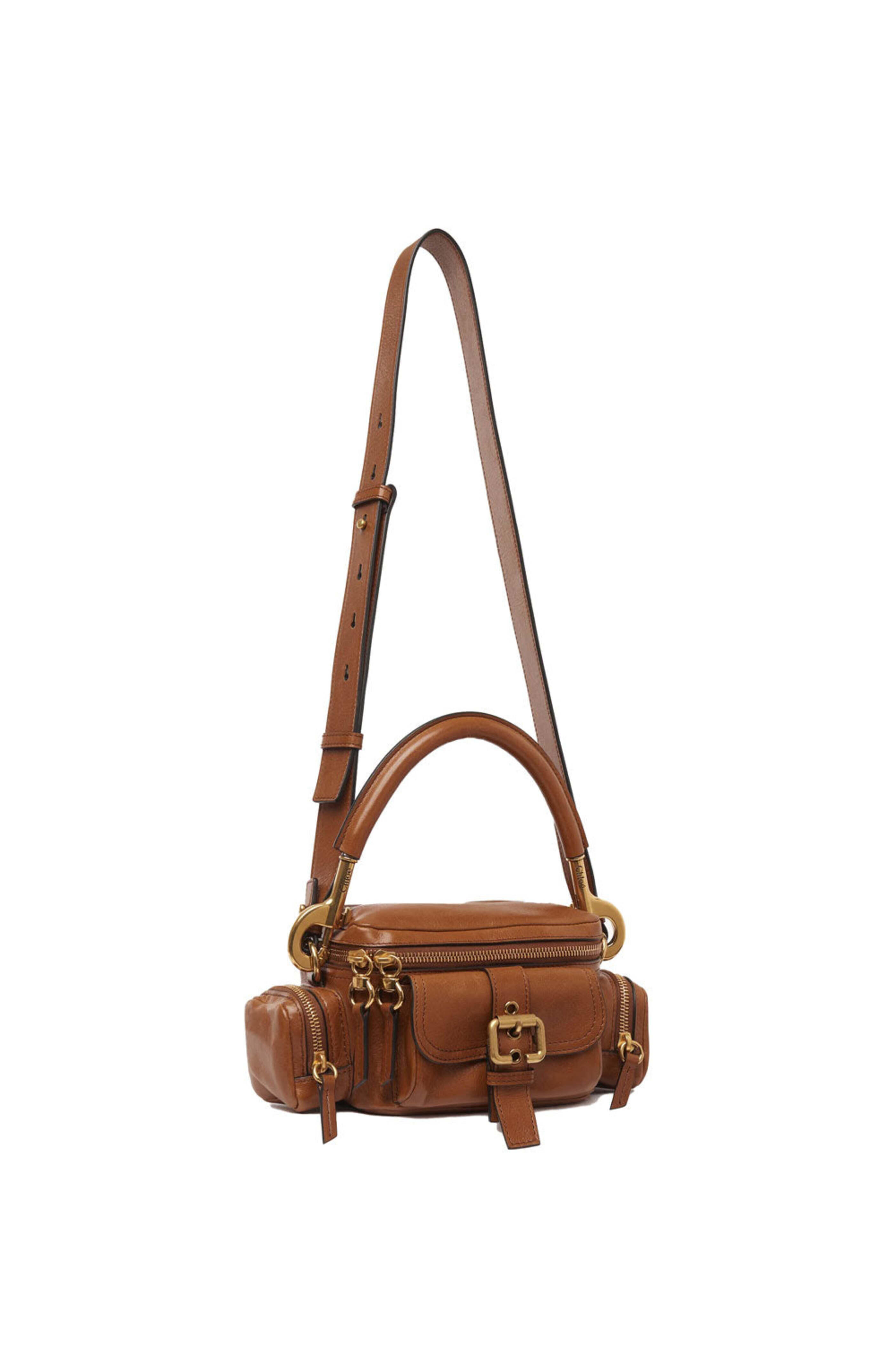 ショルダーバッグ・ポシェット CHLOE' Camera bag suede shoulder bag Marrone CHLOÉ Camera leather-trimmed suede shoulder bag | NET-A-PORTER