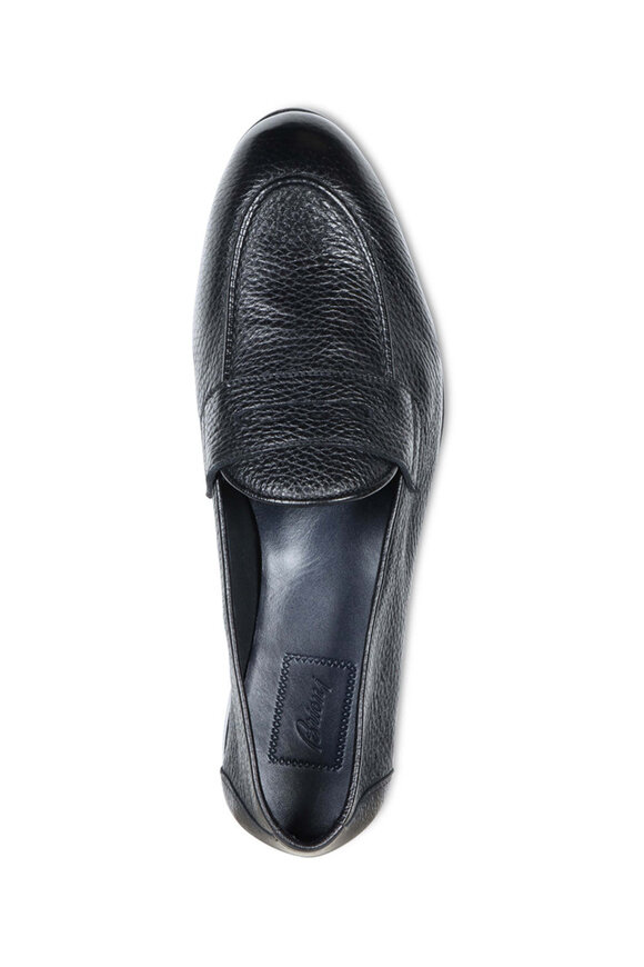 Brioni Black Deerskin Penny Loafer - view 4