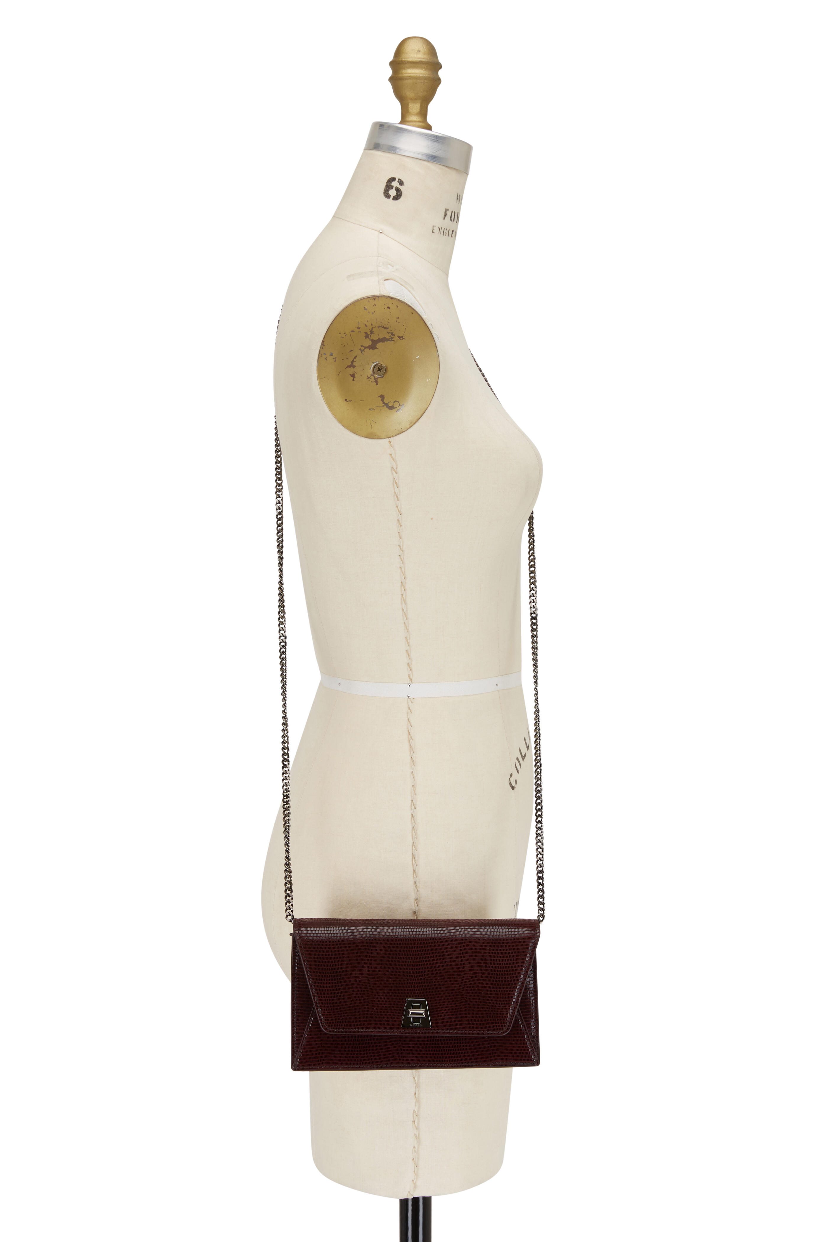 Akris - Anouk Cashmere Lamé Lizard Envelope Shoulder Bag