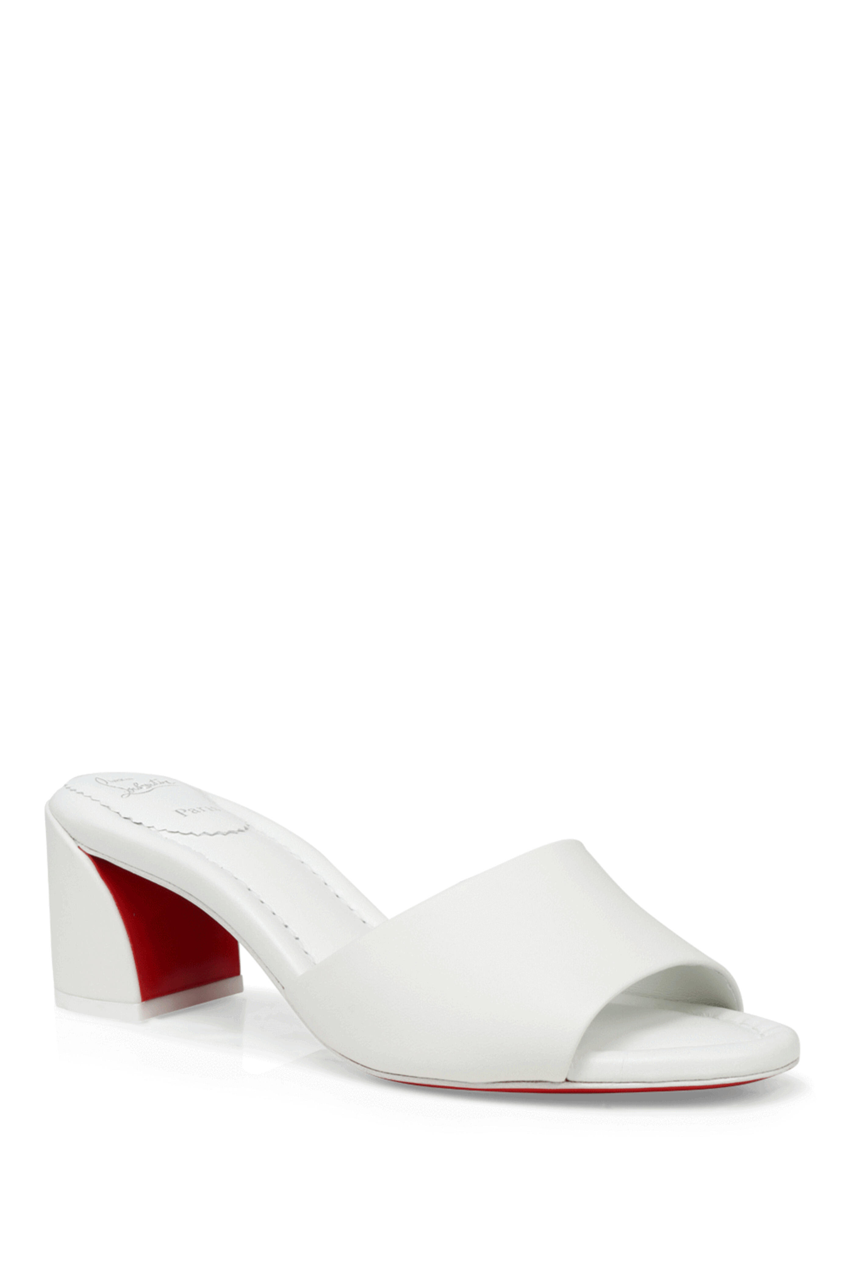 Christian Louboutin - Jane 55 Bianco Leather Mule - view 1