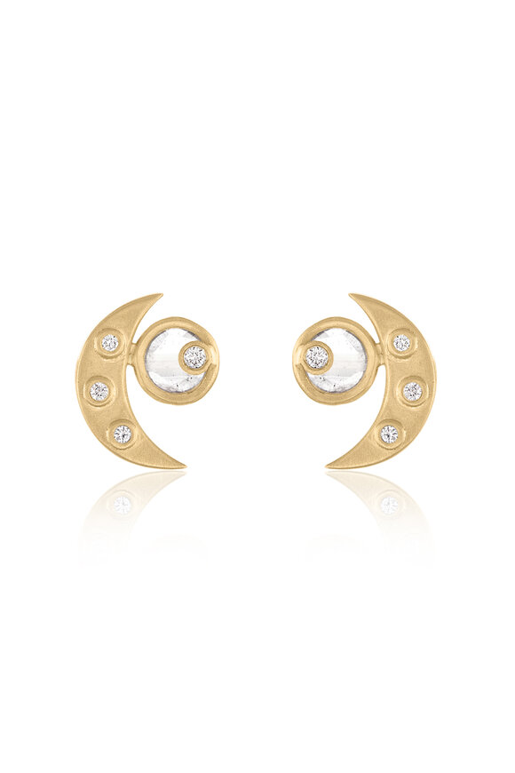 Loriann Lunar White Diamond Studs