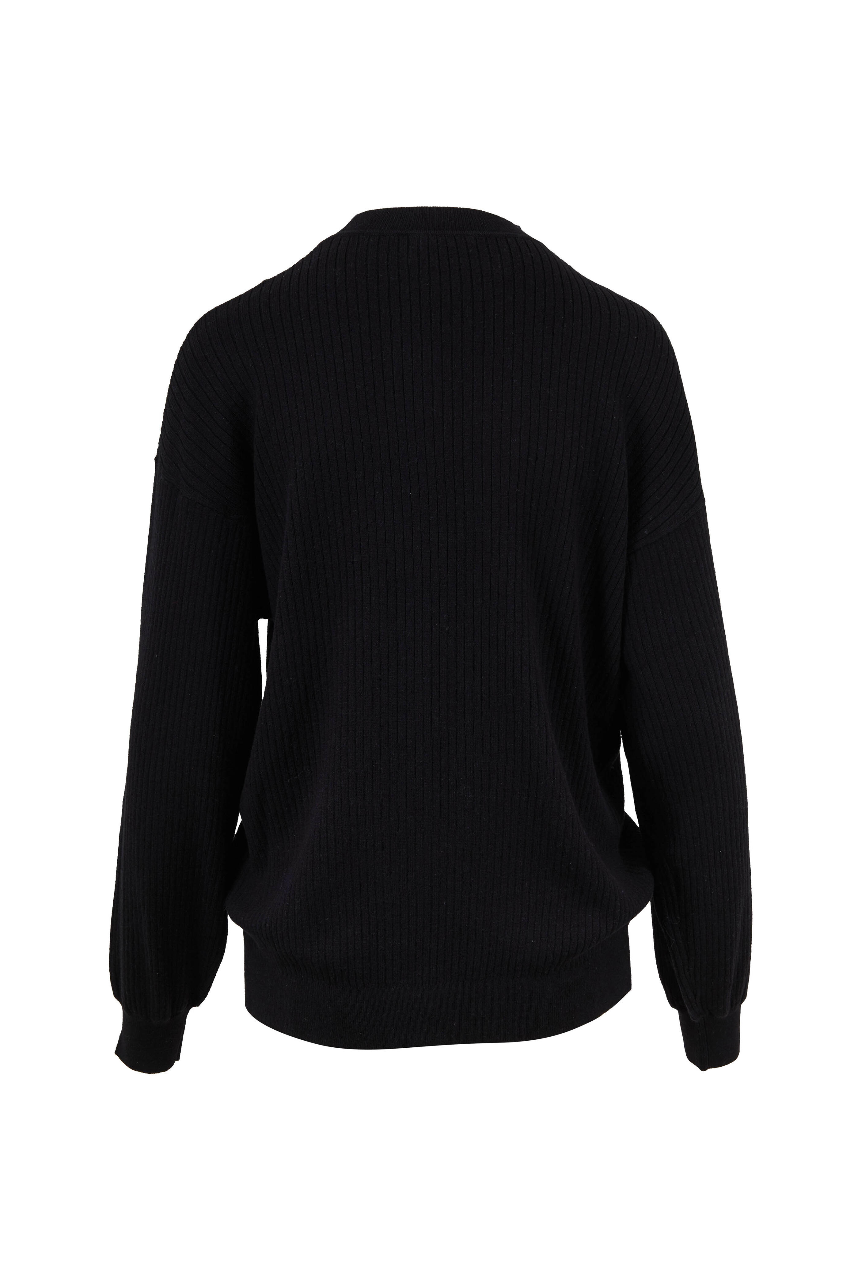 See by Chloé - Black Illusion Lace Wool & Cotton Sweater