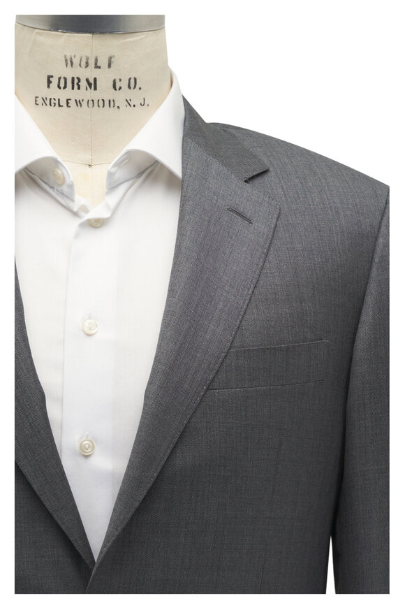 Canali Solid Gray Wool Suit