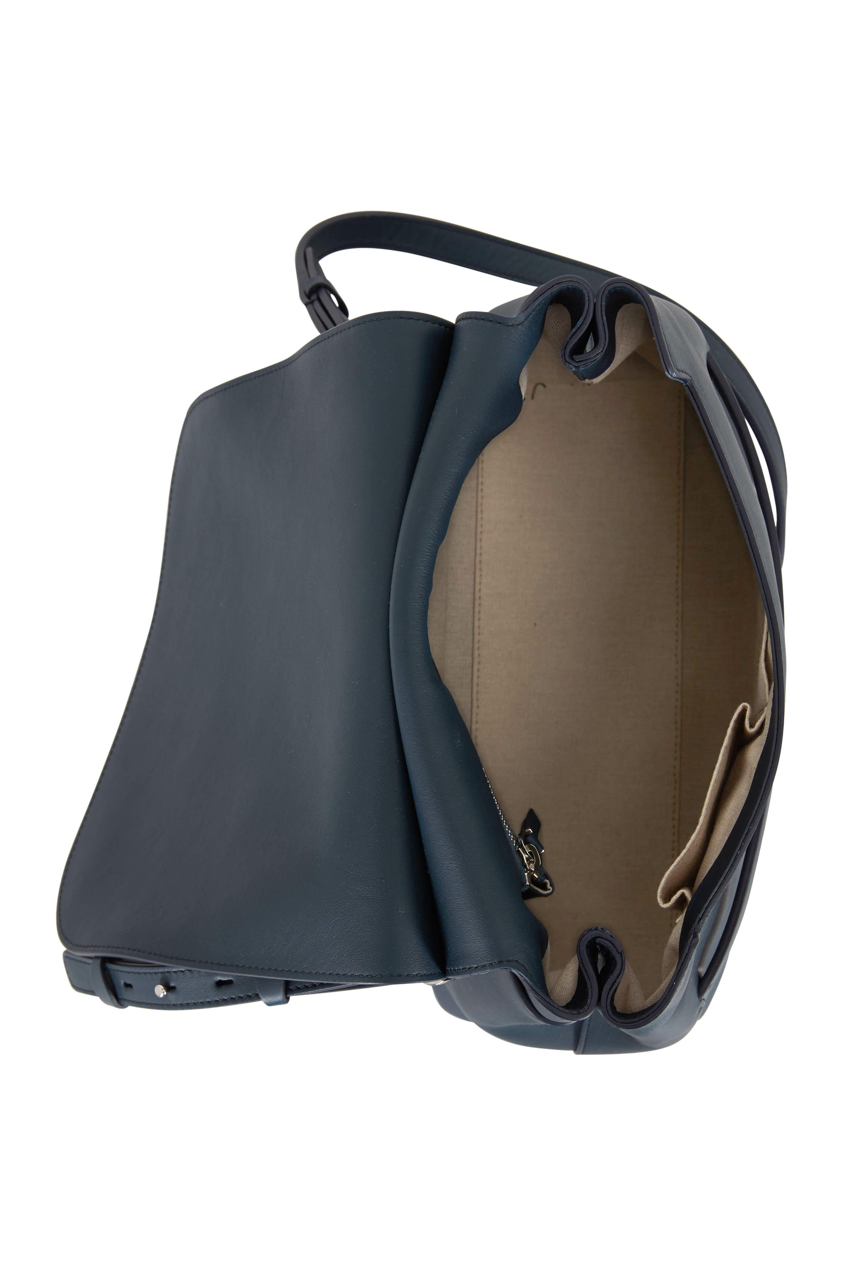 The Row - Sideby Teal Leather Crossbody Bag