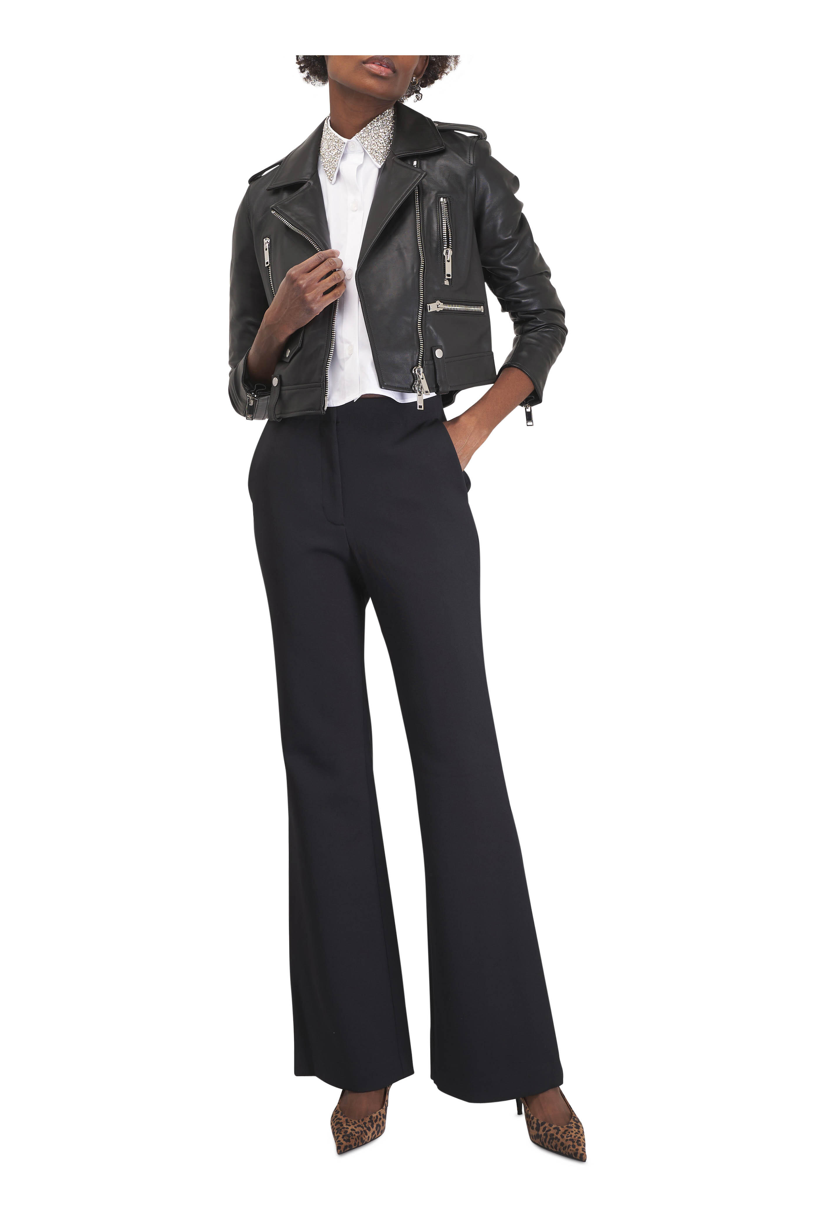 TWP - Next Ex White Crystal Collar Button Up Blouse