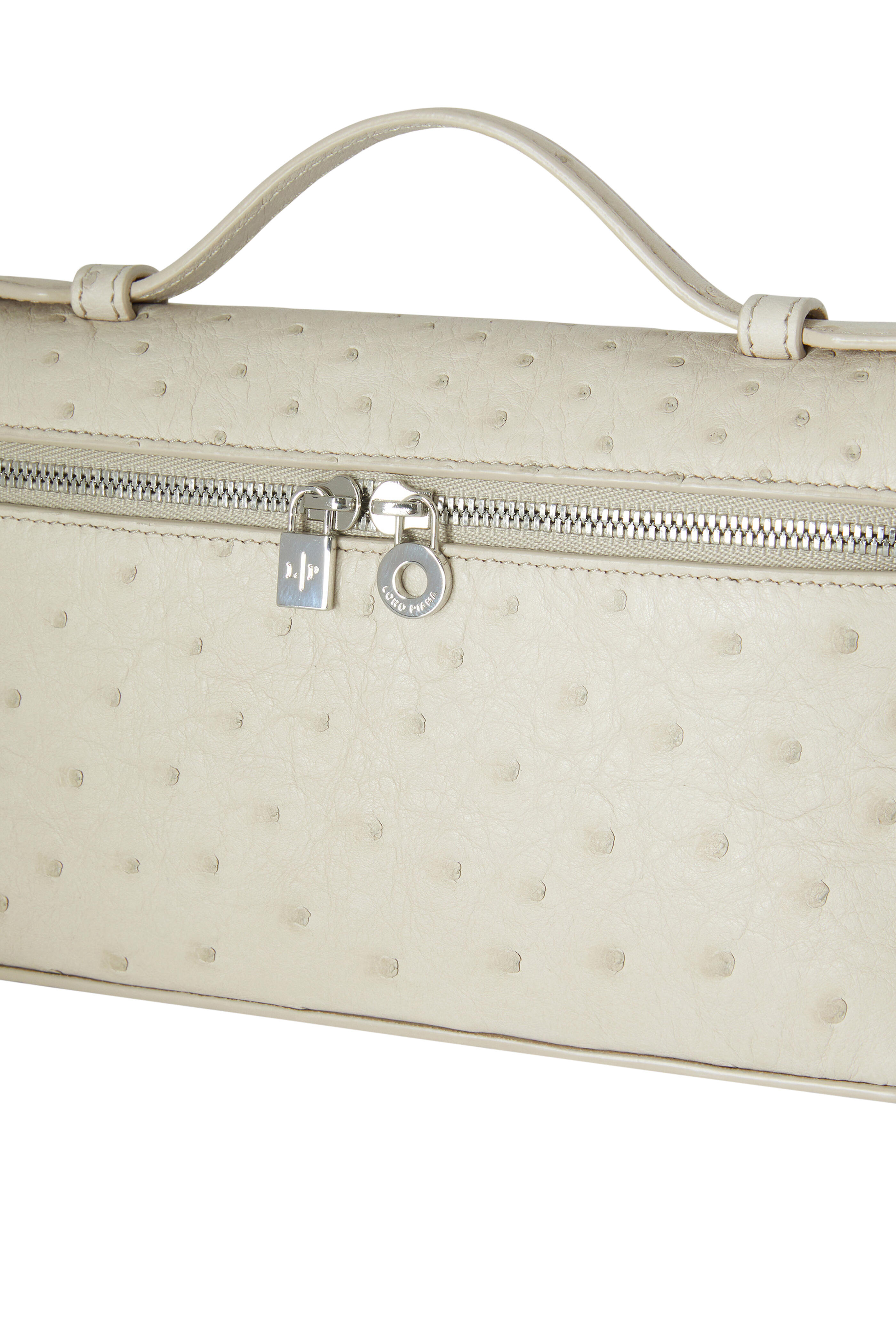 Loro Piana - L19 Extra Pocket Tan Ostrich Leather Crossbodyy