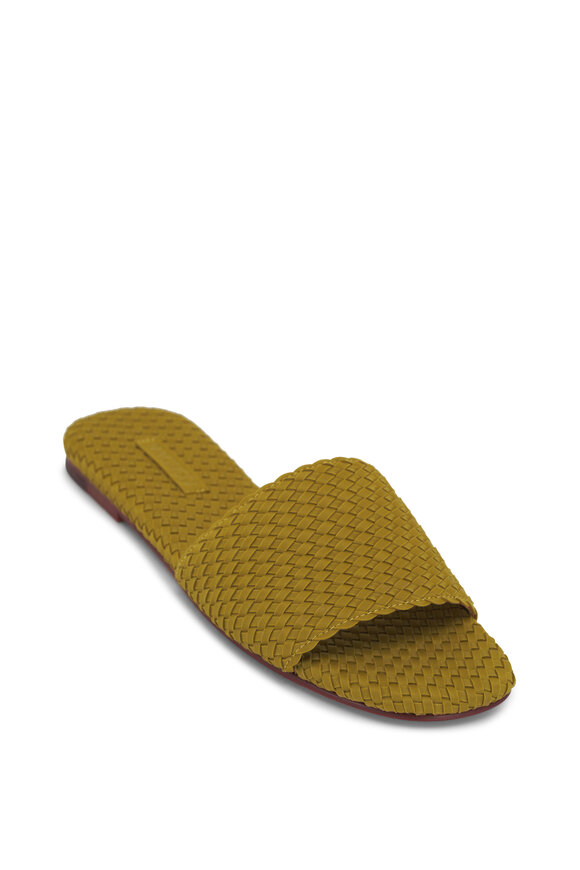 Naghedi St. Barth's Chartreuse Woven Slide